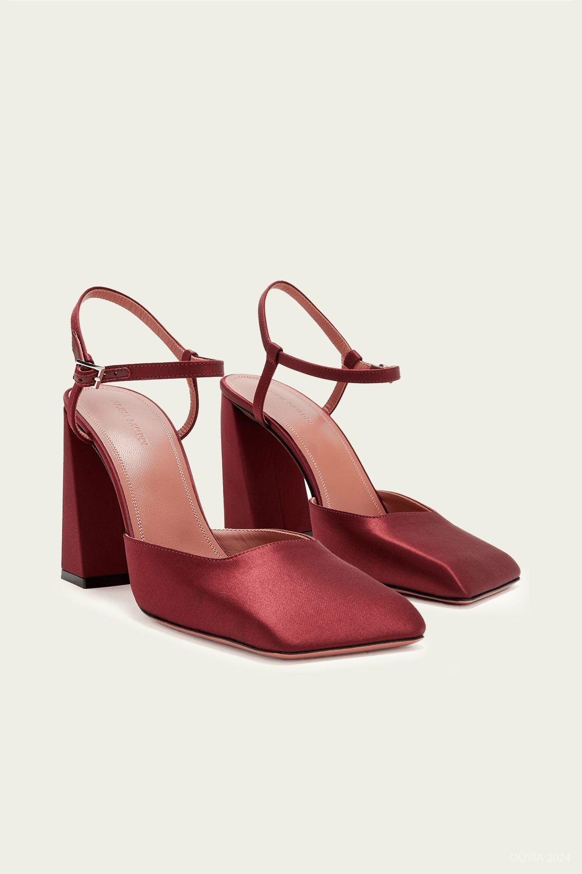 Charlotte Pump in Satin Wine - shop - olivia.com