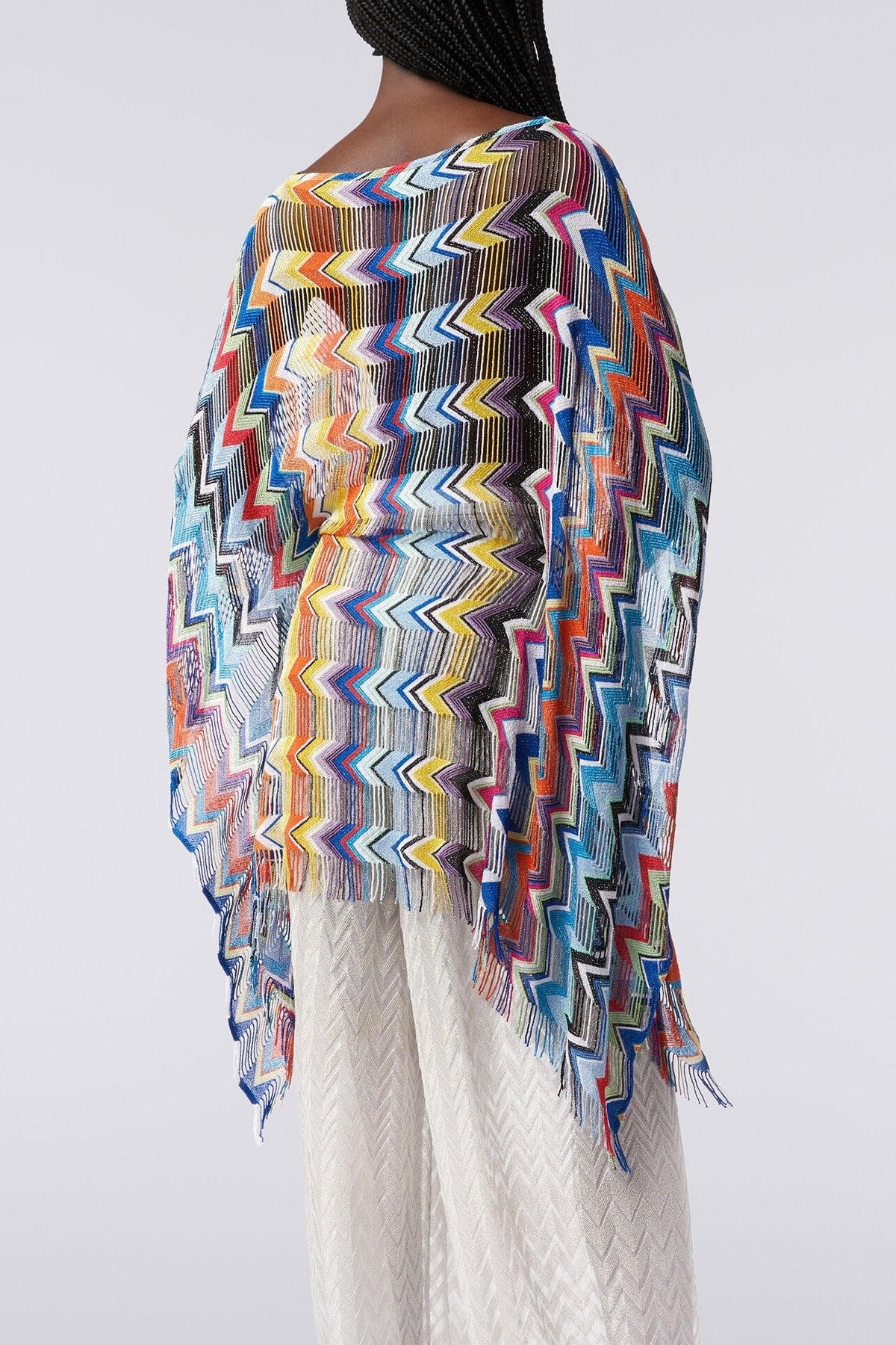 Chevron Fringe Kaftan in Multicolor Carioca - shop-olivia.com