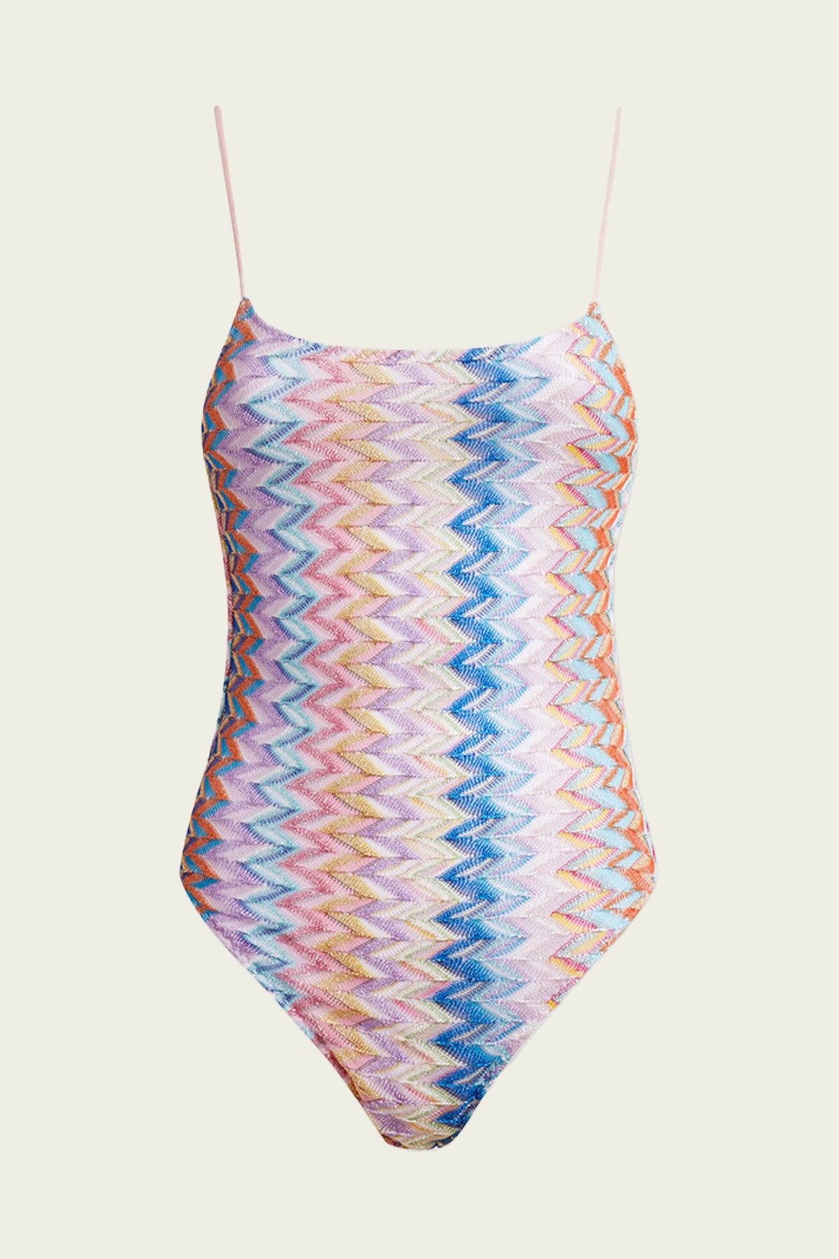 Chevron Lamé One Piece in Multicolor with Space Dyed - shop-olivia.com