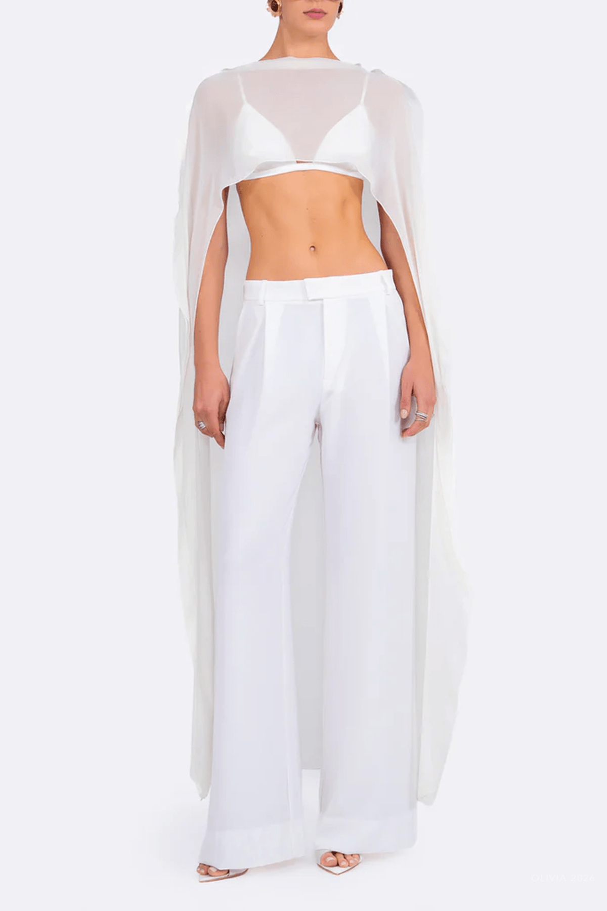 Chiara Silk Top in Ivory - shop-olivia.com