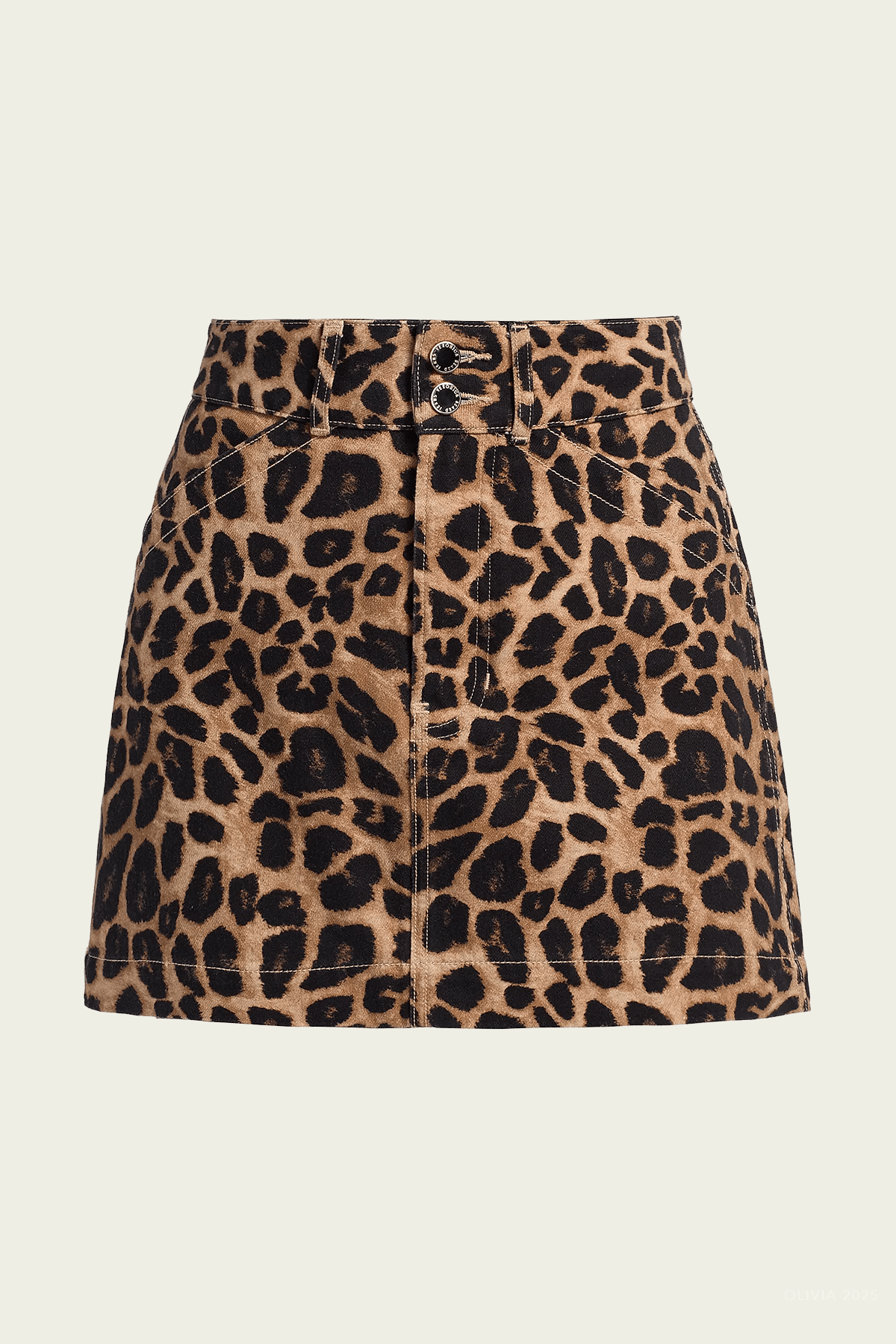 Chloe Mini Skirt in Washed Leopard - shop - olivia.com
