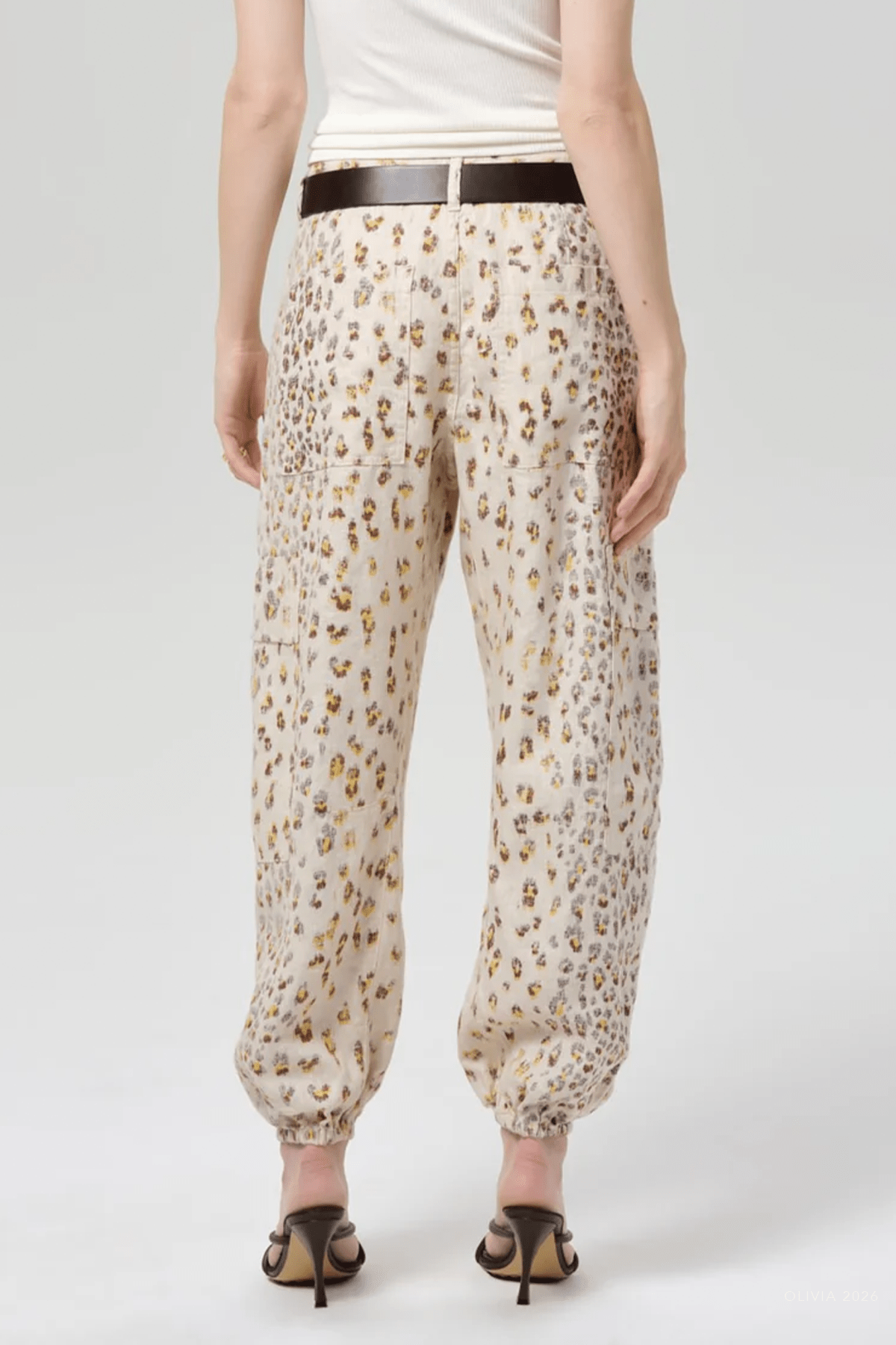 Ciela Linen Balloon Utility in Cheetah - shop-olivia.com
