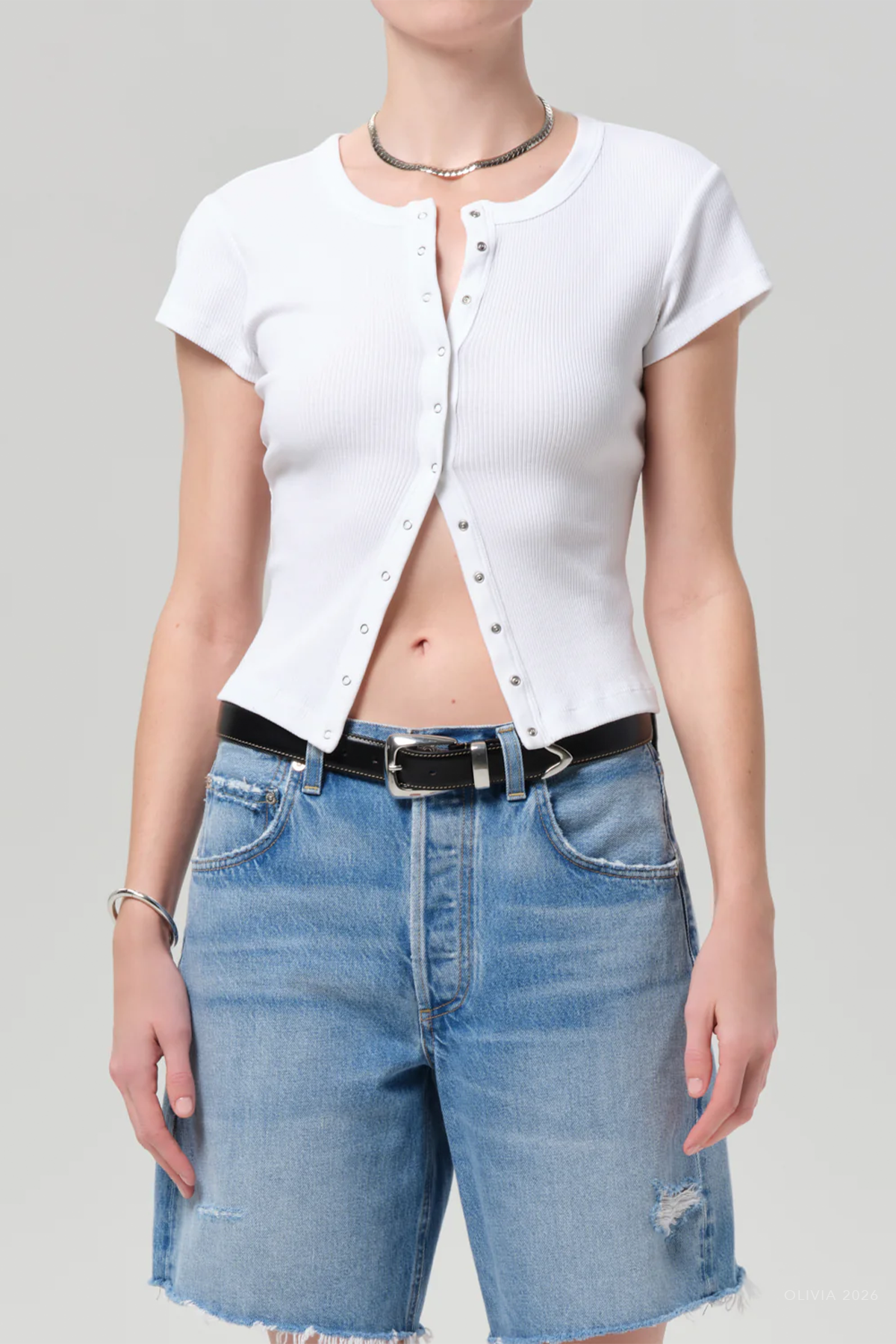 Tabi Short Sleeve Cardigan in White