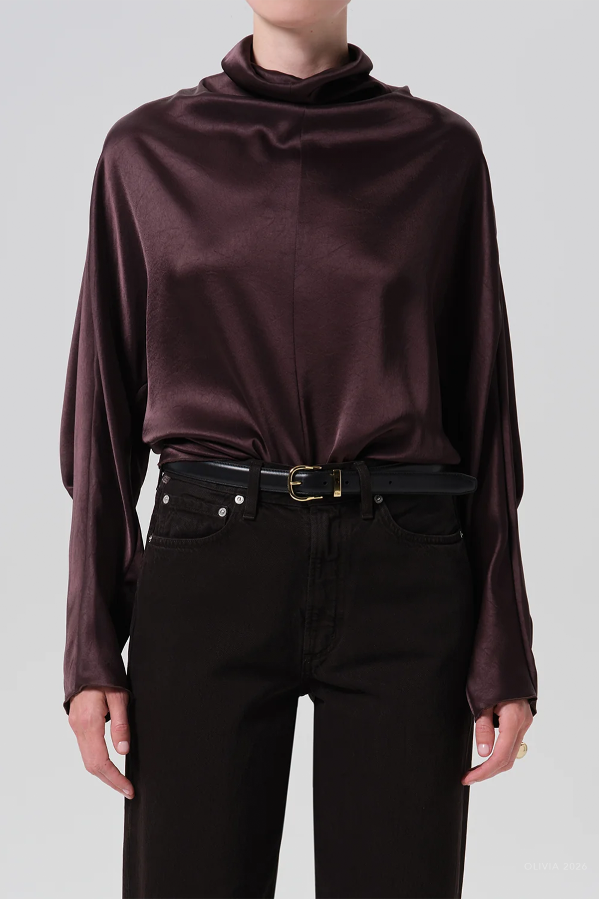 Ilaria Draped Top in Espresso