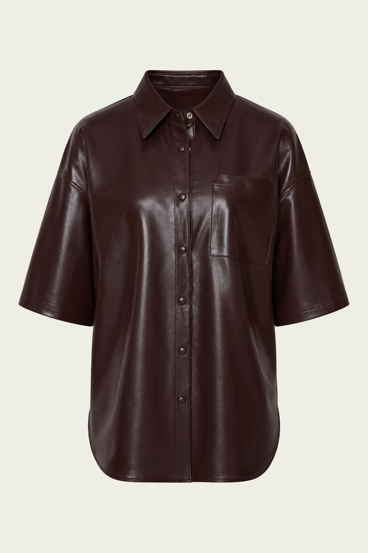 Frances Cropped Cape Button Up in Burgundy