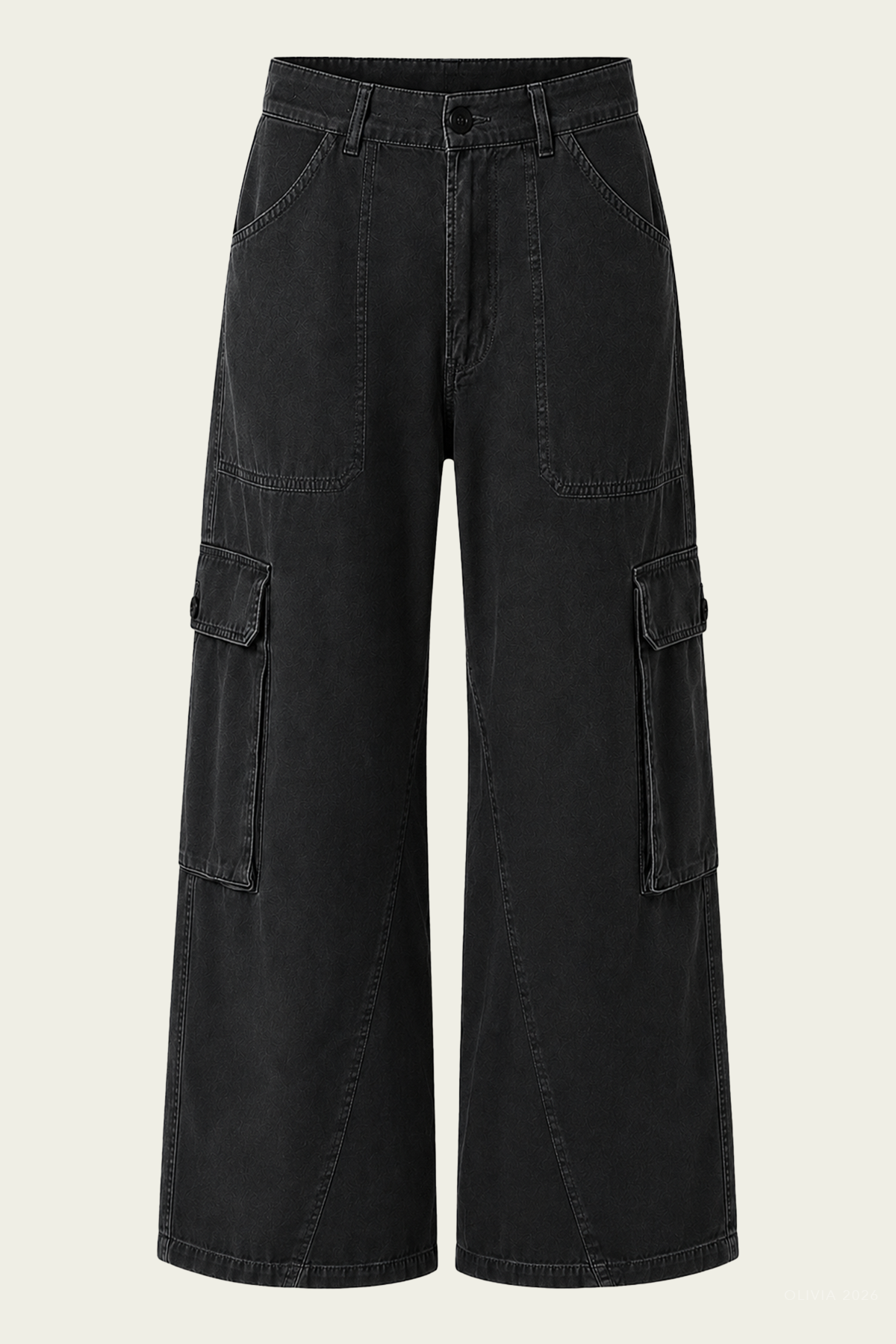 Thassos Twisted Seam Utility Pant in Washed Black