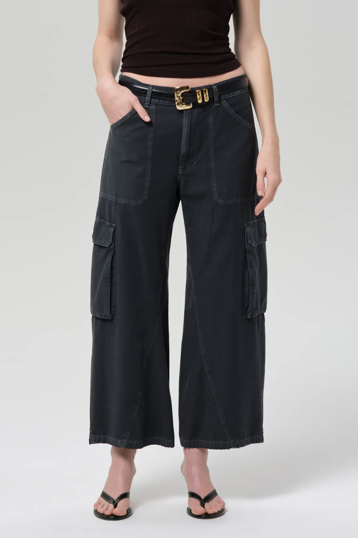 Thassos Twisted Seam Utility Pant in Washed Black