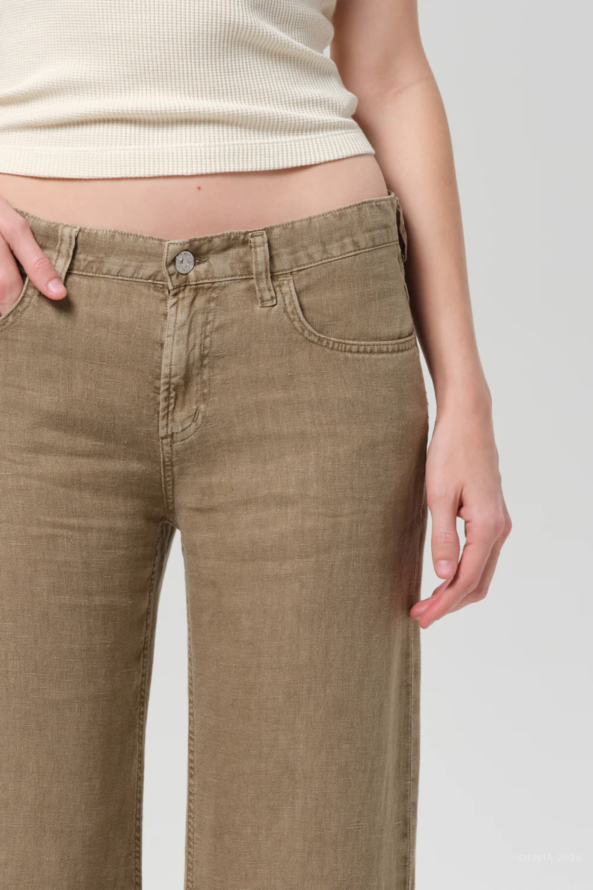 Nora Linen Trouser Leg in Reservoir