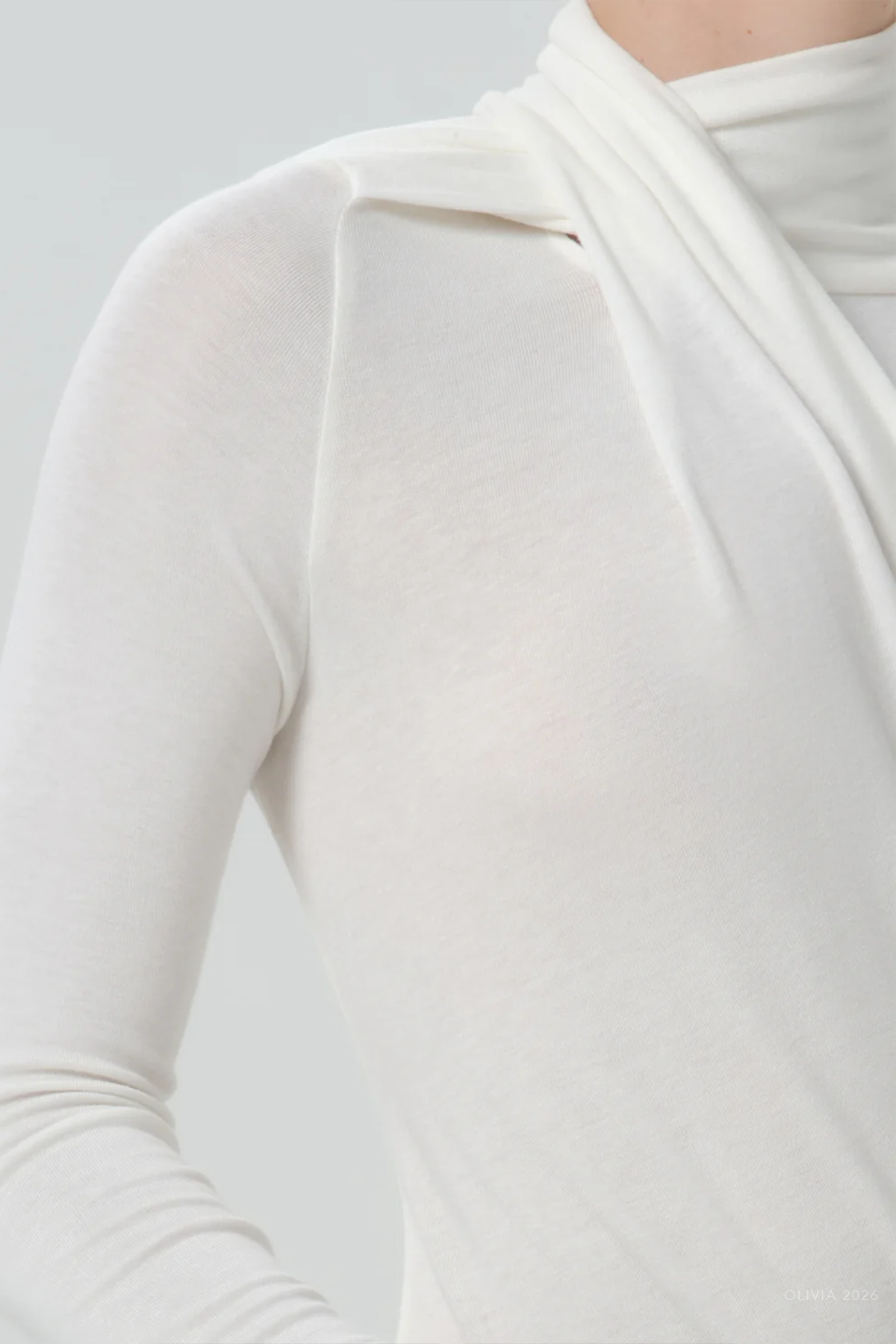Sculptural Bodysuit in Pashmina