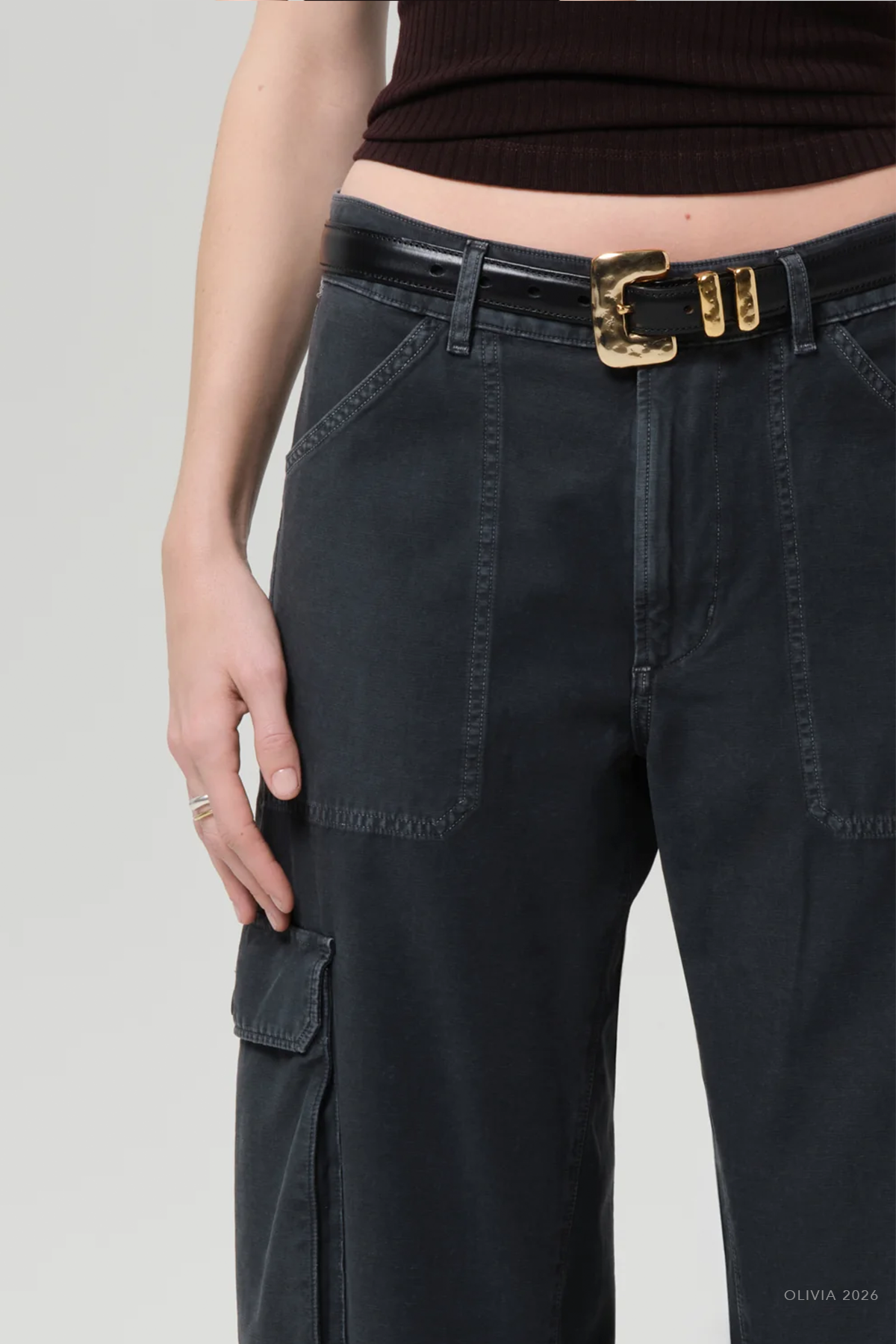 Thassos Twisted Seam Utility Pant in Washed Black