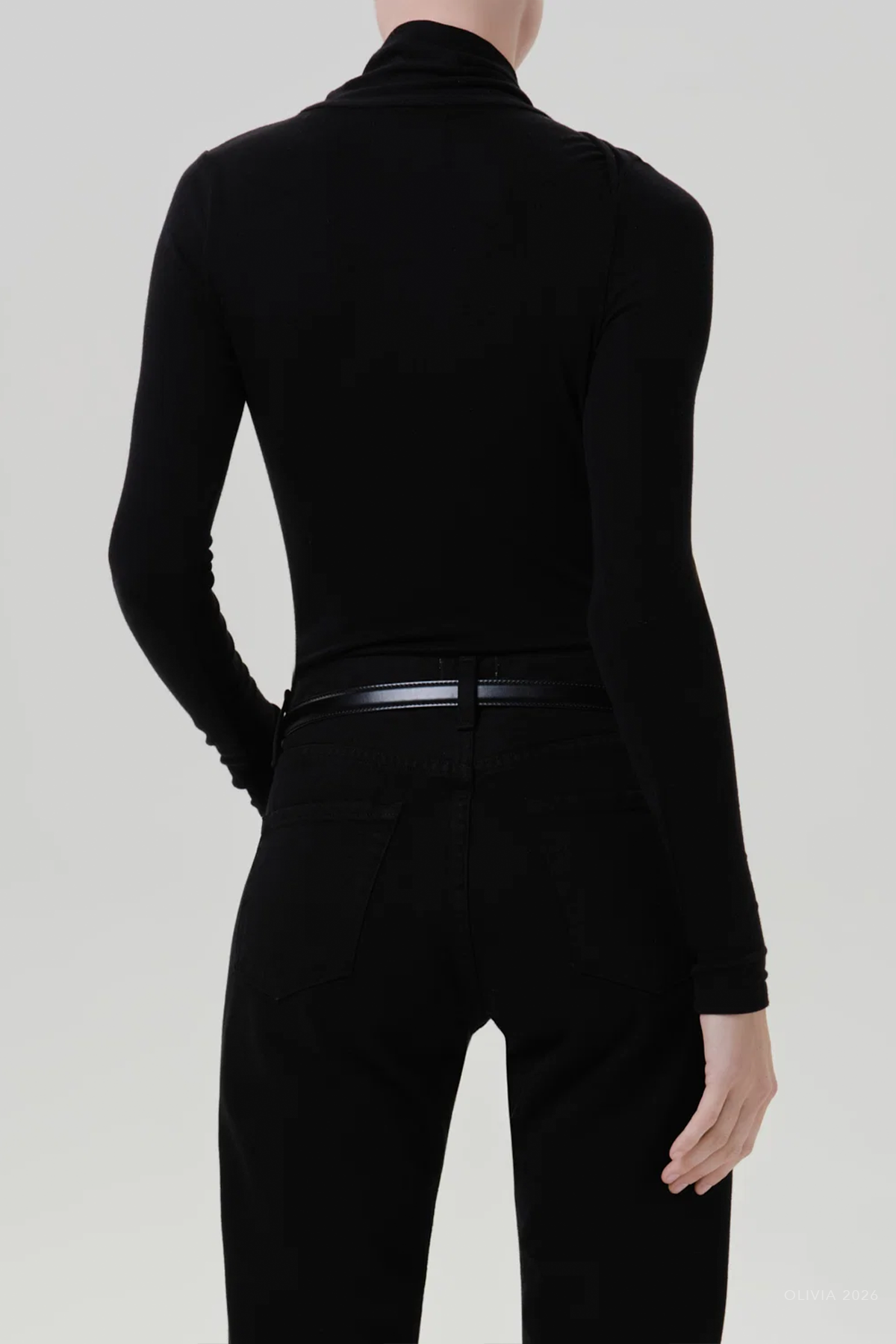 Sculptural Bodysuit in Black