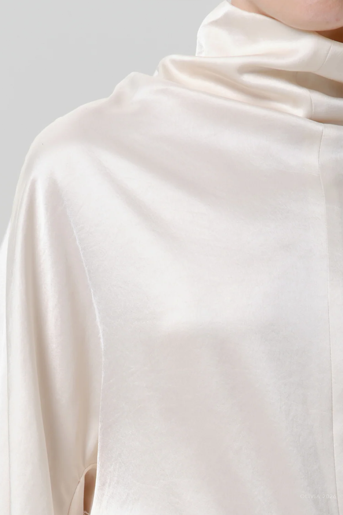 Ilaria Draped Top in Cream
