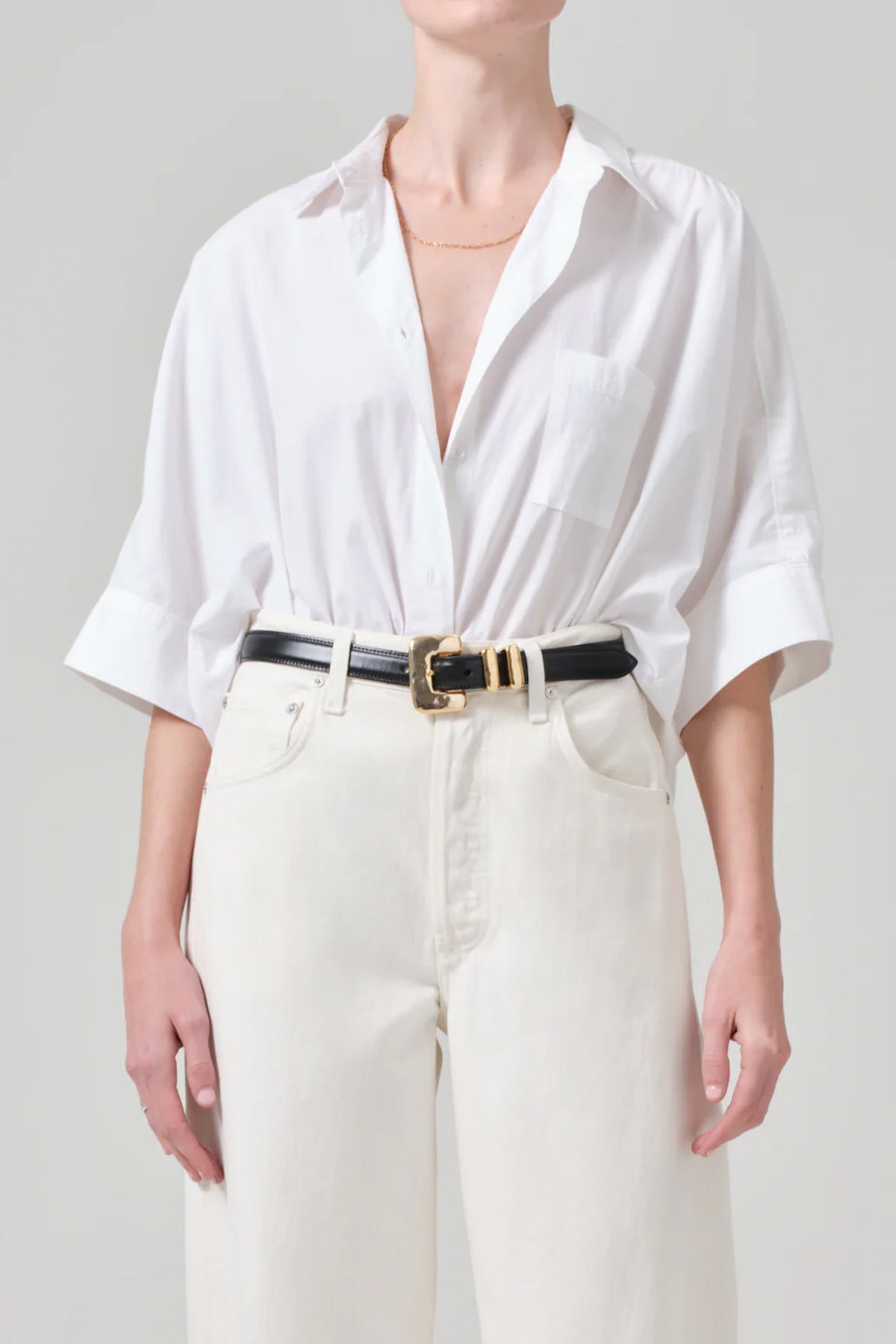 Claire Origami Shirt In Optic White - shop - olivia.com