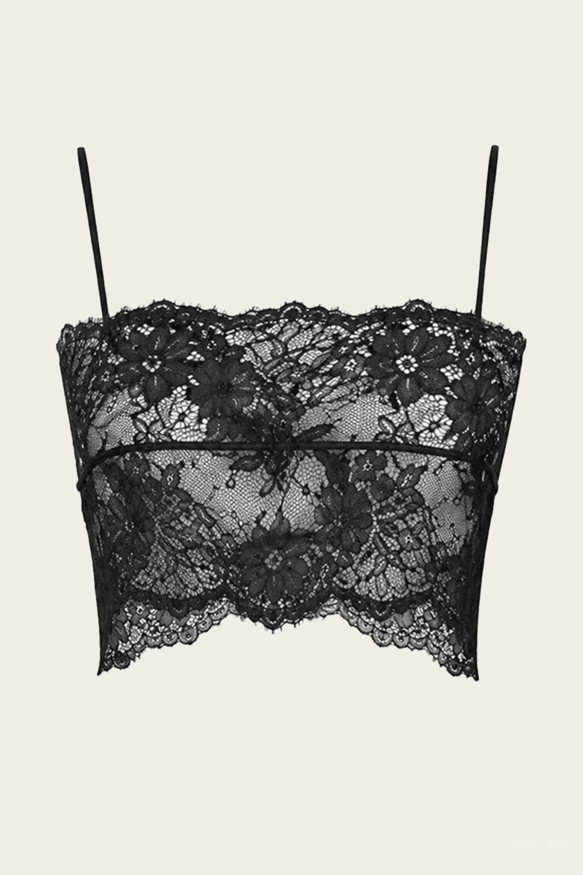 Clarissa Lace Crop Top in Black - shop-olivia.com
