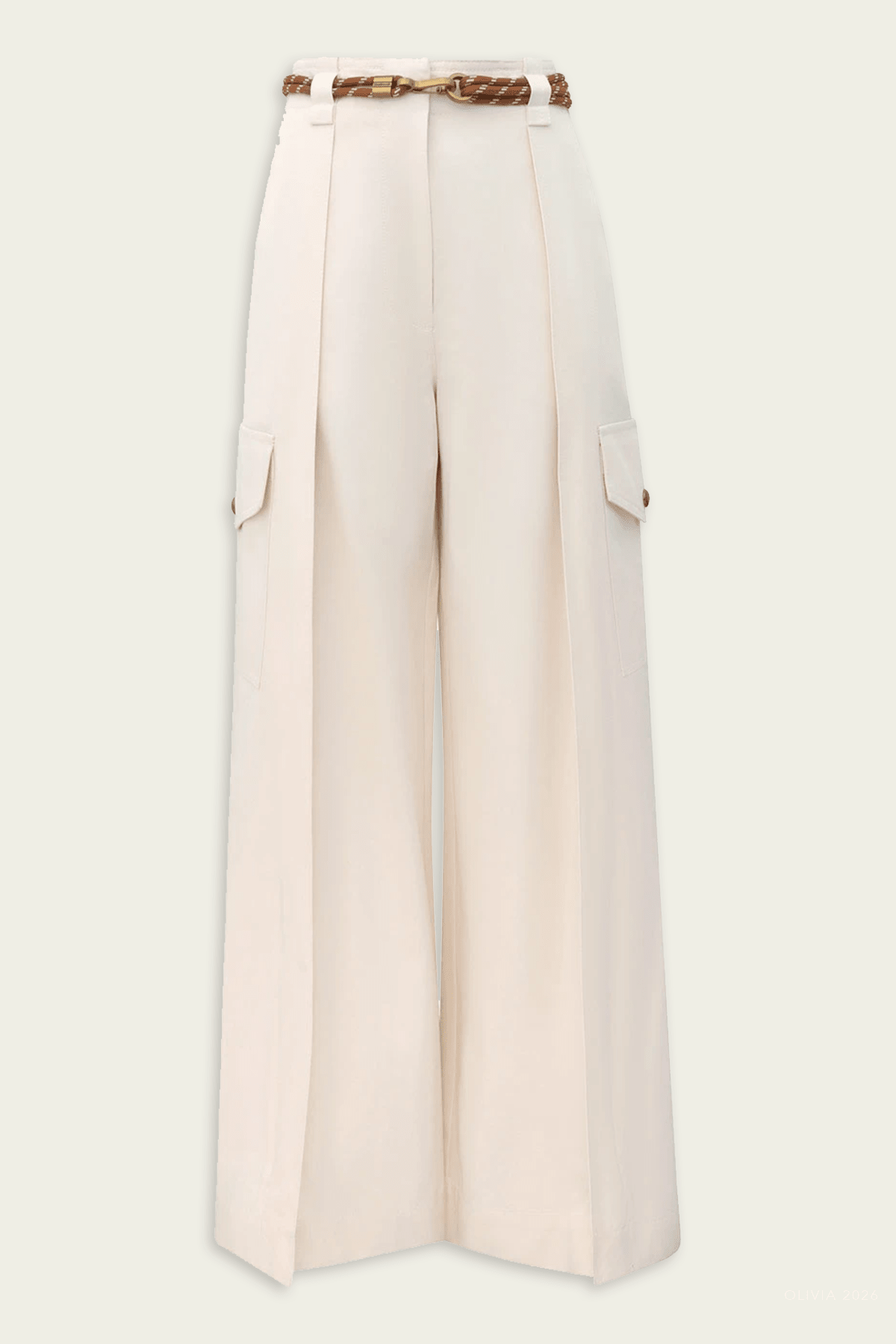 Clash Drill Cargo Pant in Milk - shop-olivia.com