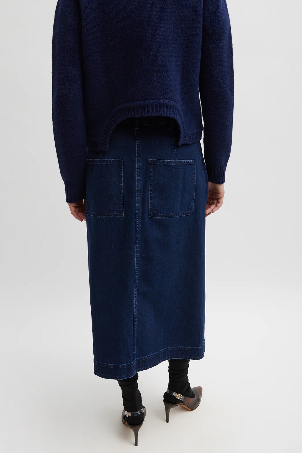 Classic Indigo Denim Wrap Skirt in Indigo - shop - olivia.com