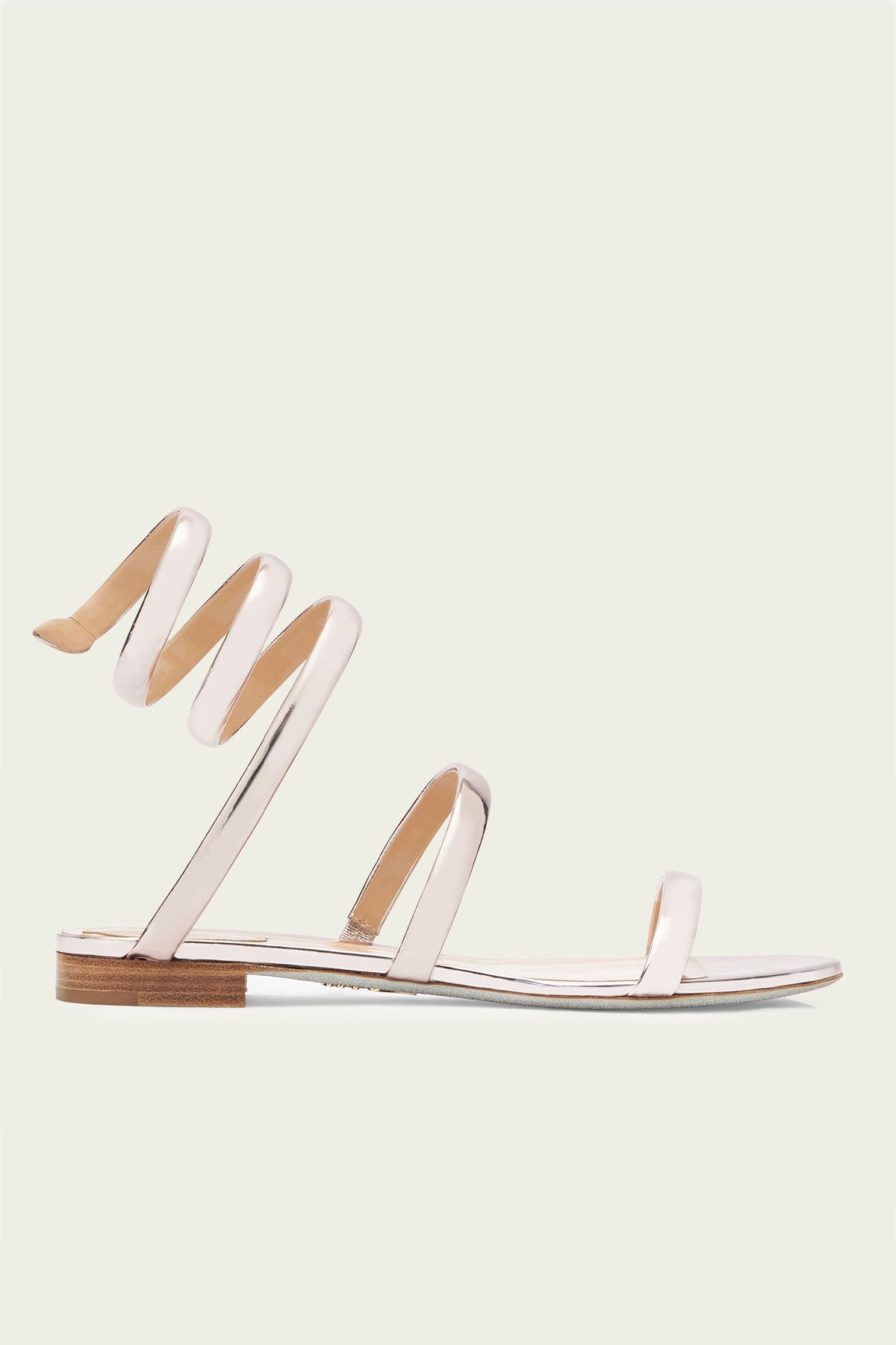 Cleo Mirrored Flat Sandal 10 in Rose Gold - shop - olivia.com