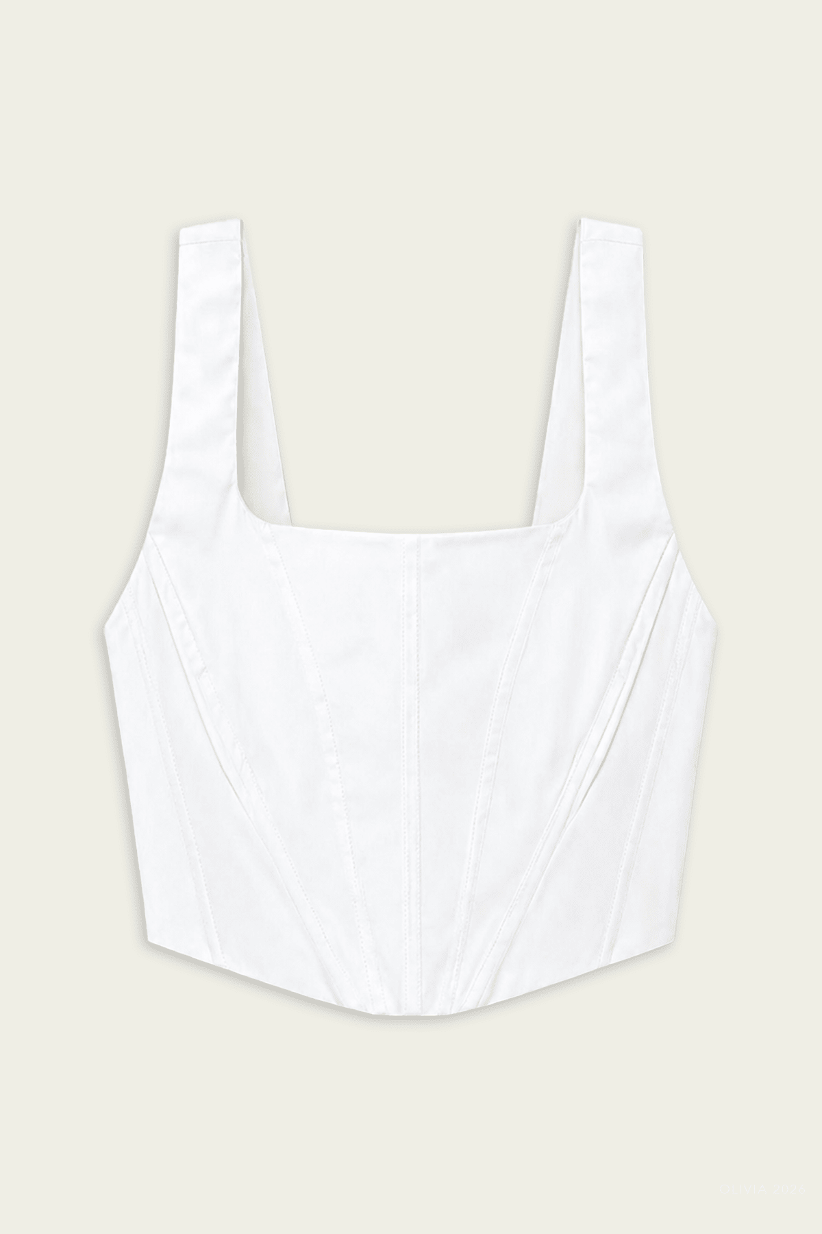 Clio Cotton Bustier Top in White - shop - olivia.com