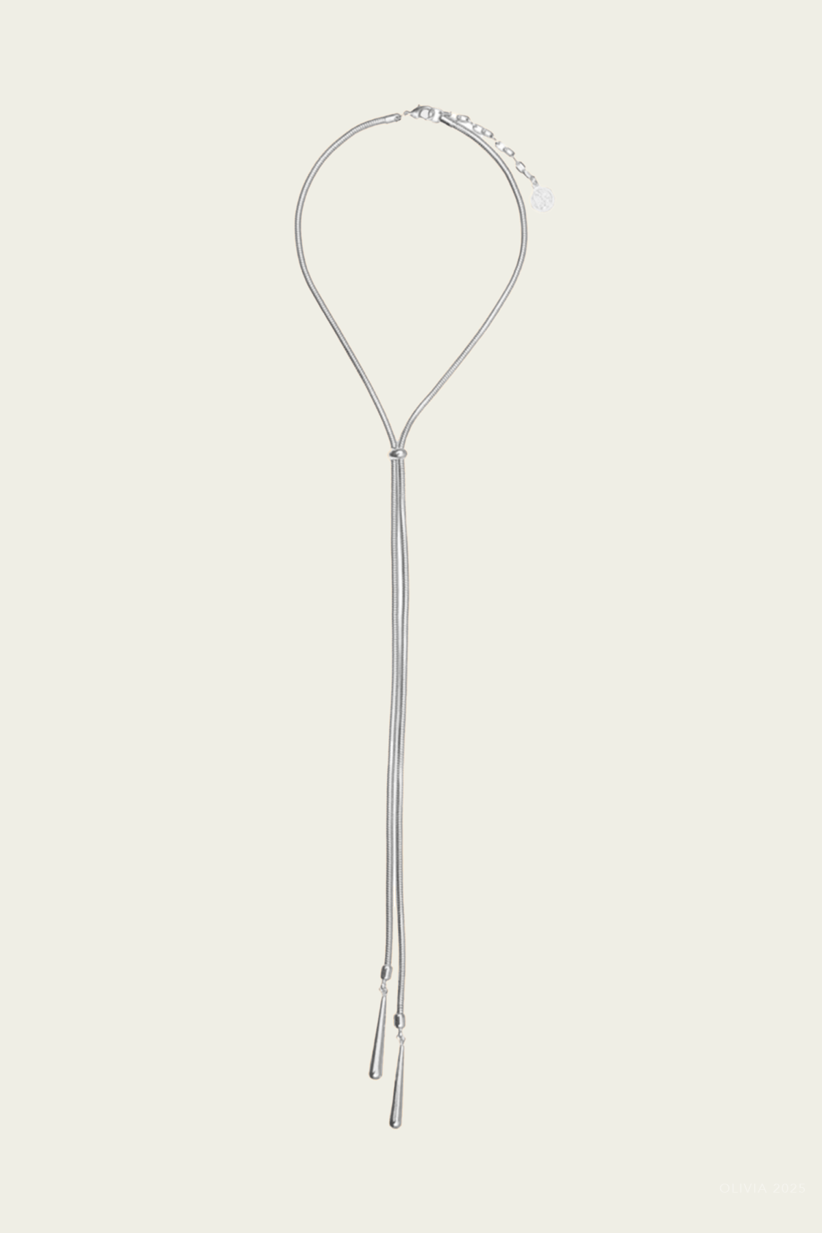 Cobra Long Slim Necklace in Silver - shop - olivia.com