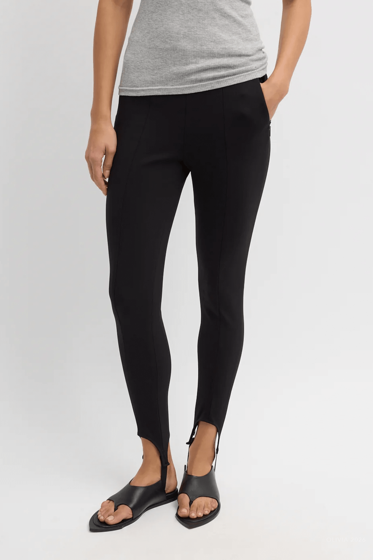 Compact Ultra Stretch Knit Stirrup Legging in Black - shop - olivia.com