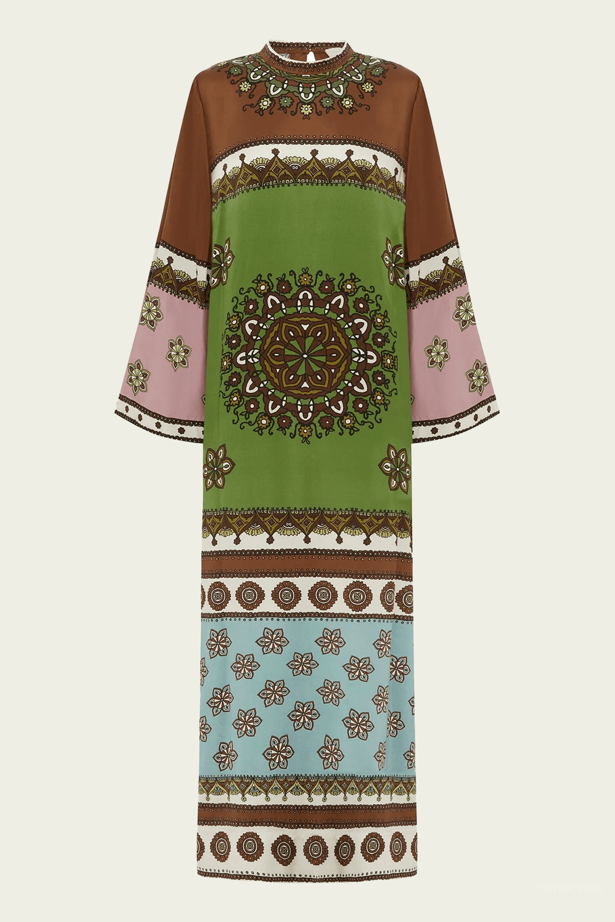 Contina Silk Midi Dress in Multi - shop - olivia.com