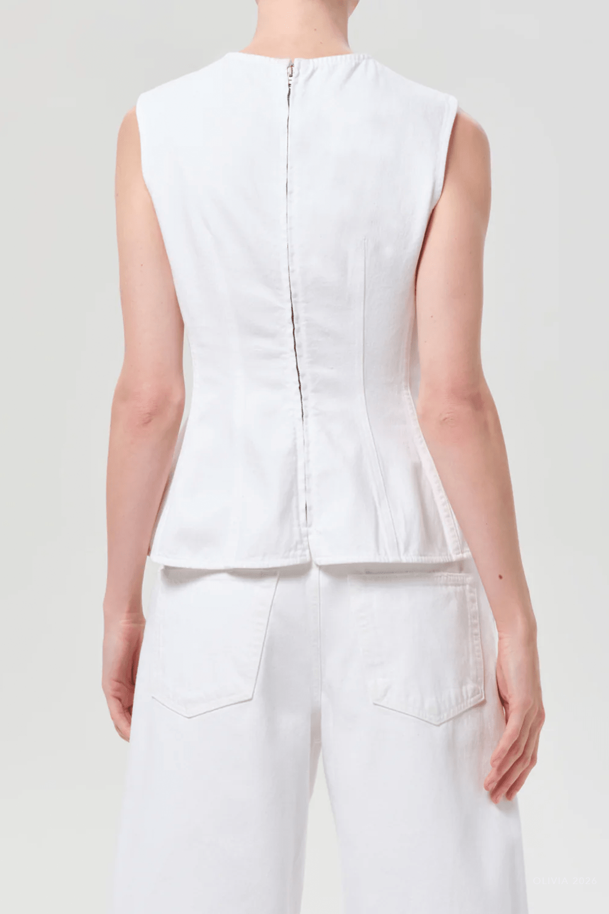 Corbin Denim Shell Shirt in Marshmallow - shop - olivia.com