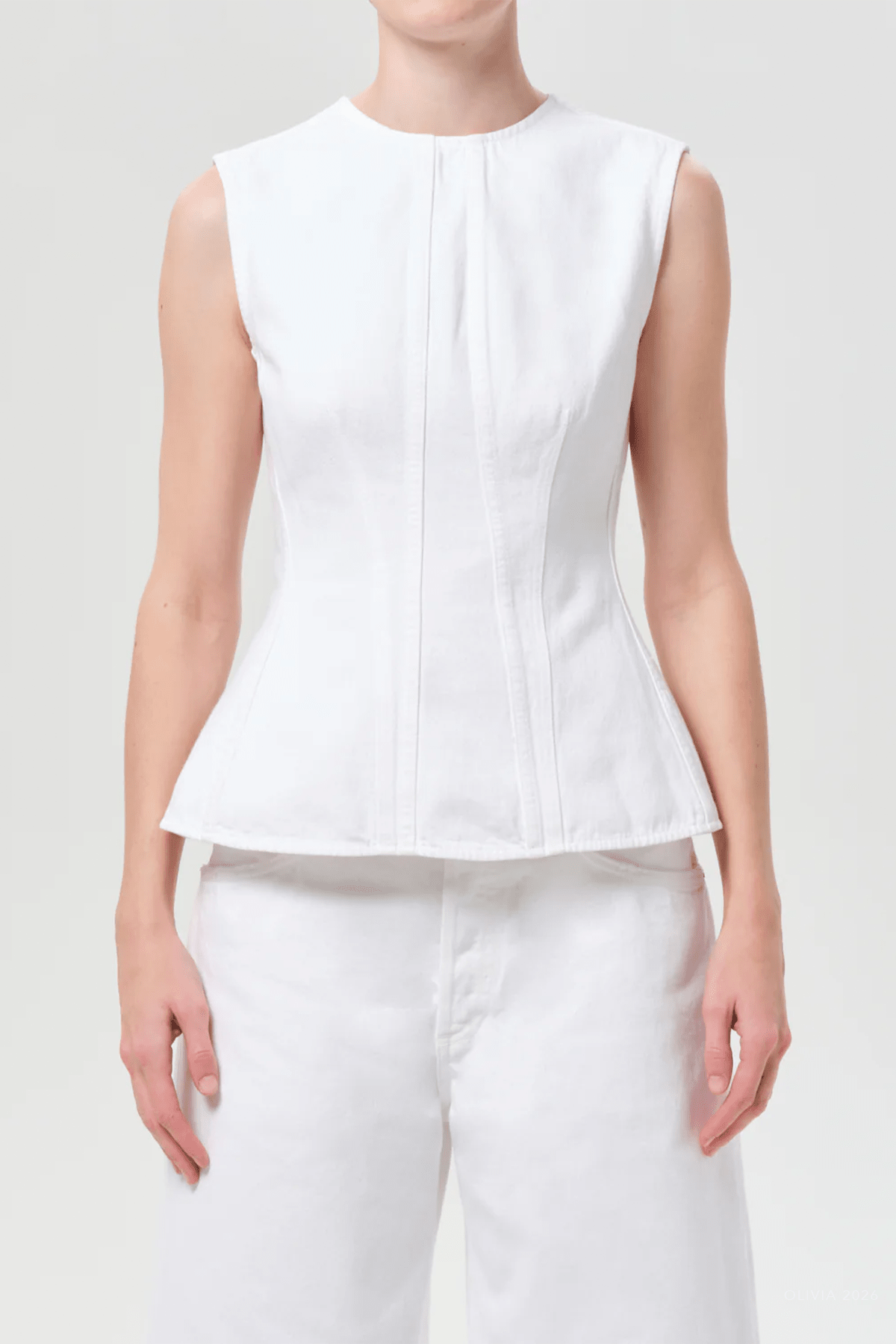 Corbin Denim Shell Shirt in Marshmallow - shop - olivia.com