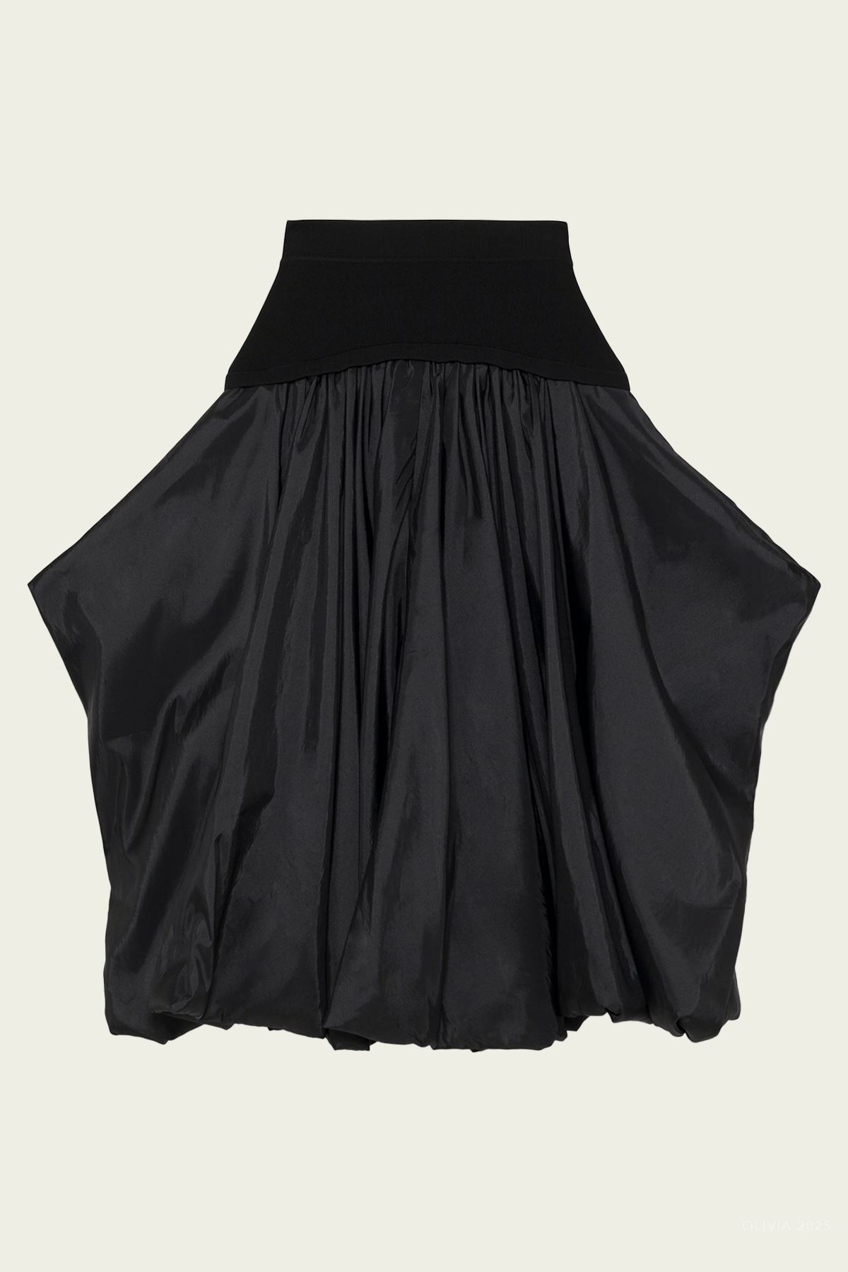 Corinn Taffeta Knit Midi Skirt in Black - shop - olivia.com