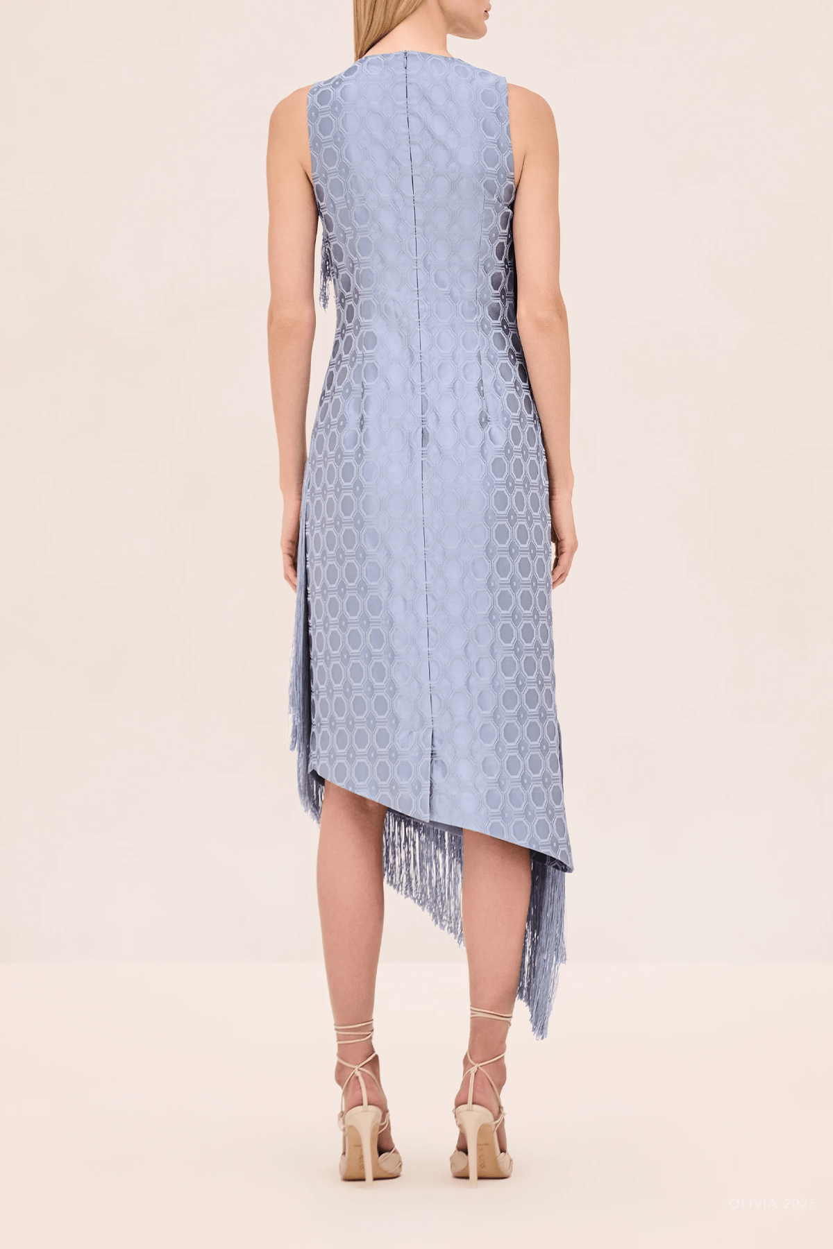 Costa Dress in Blue Jacquard - shop - olivia.com