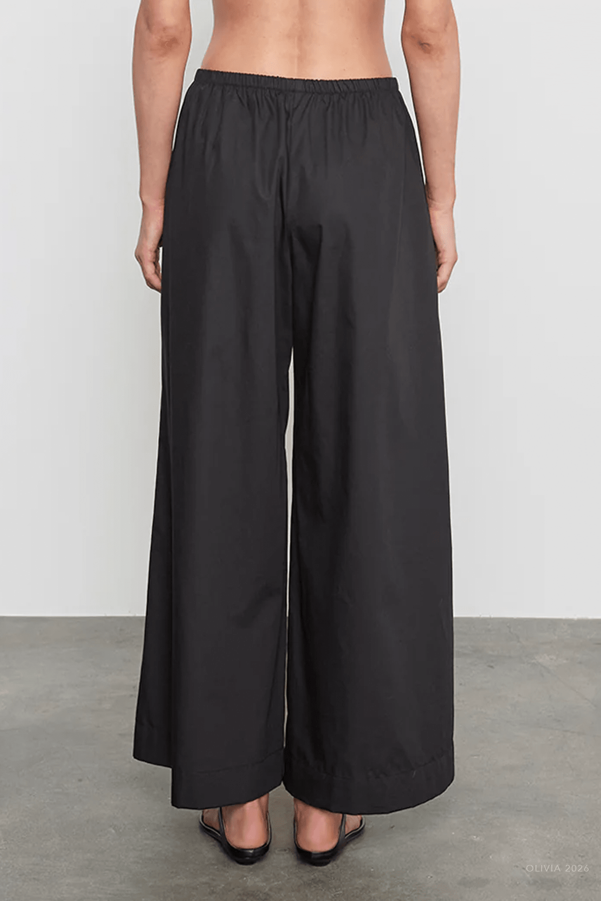 Cotton Cropped Palazzo Pant in Black - shop - olivia.com