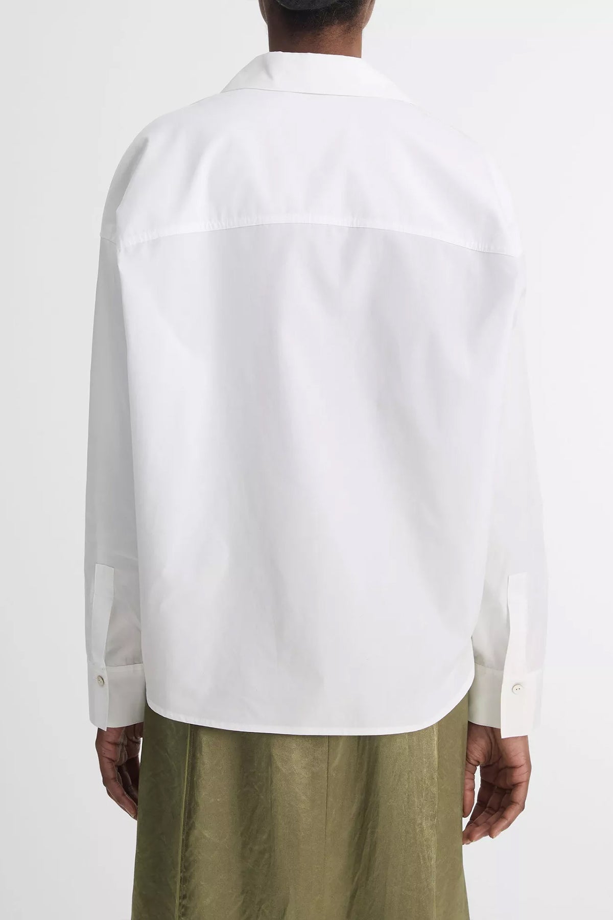 Cotton Half - Placket Shirt in Optic - White - shop - olivia.com