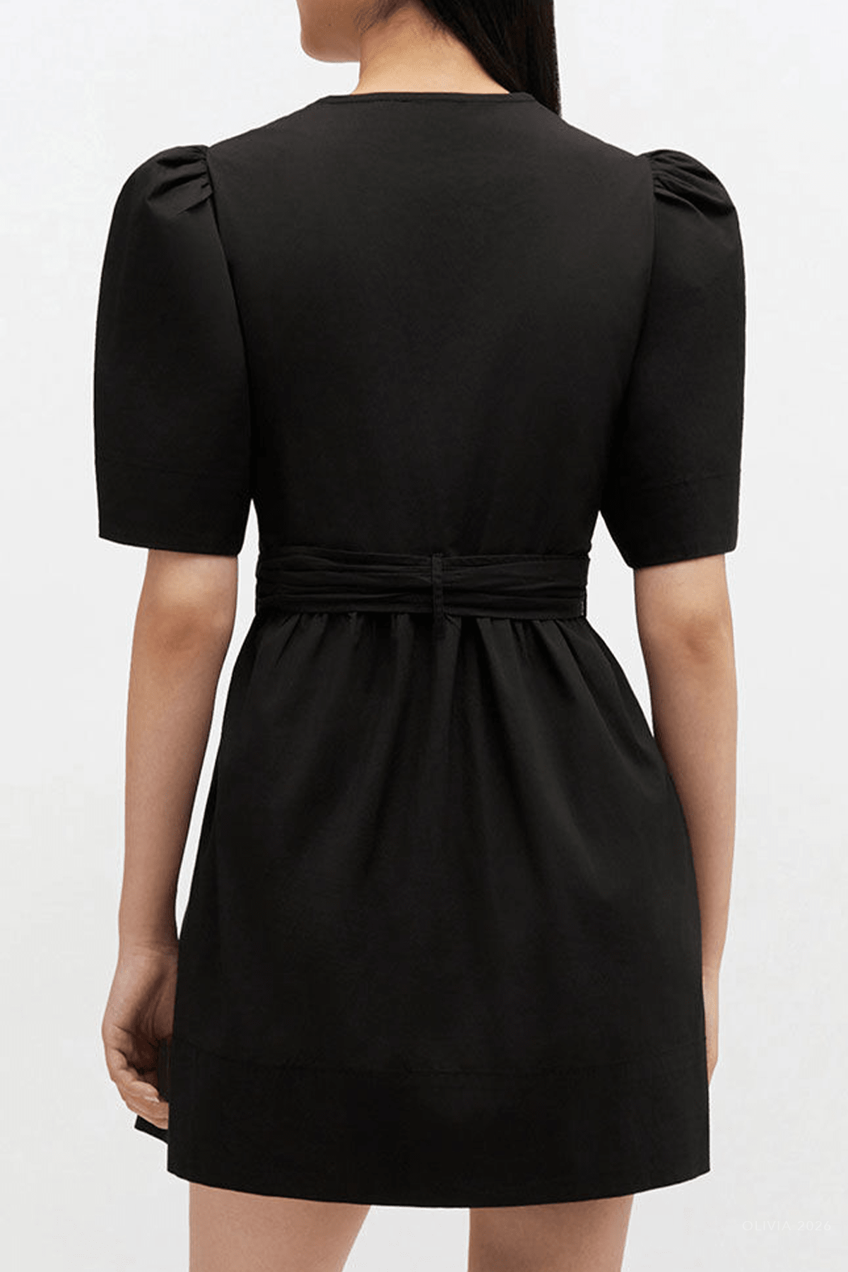 Cotton Mini Dress in Black - shop - olivia.com