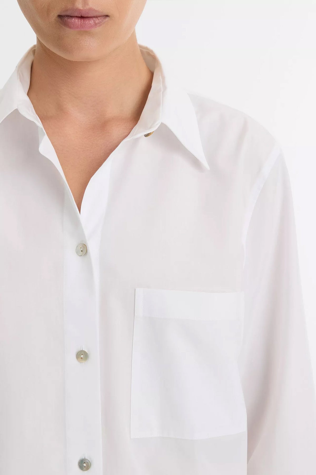 Cotton Relaxed Straight Shirt in Off - White - shop - olivia.com