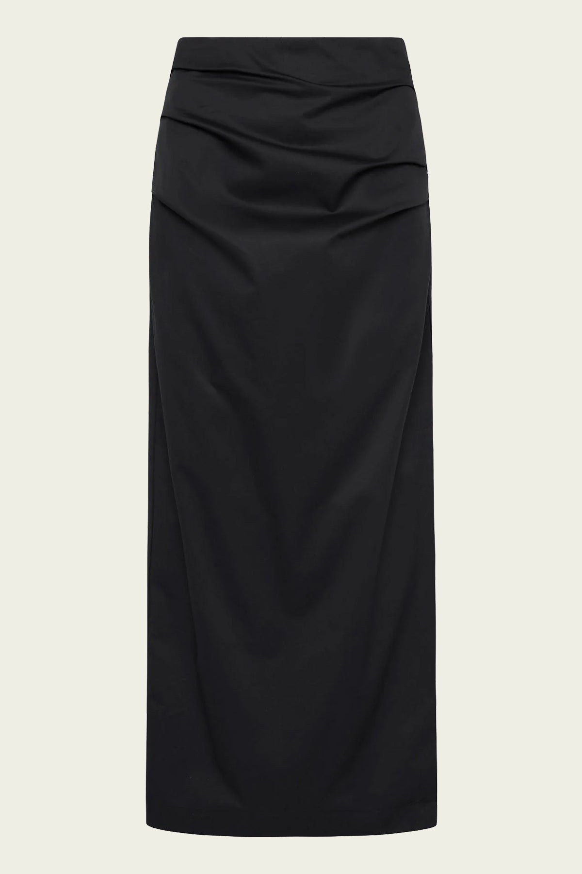 Cotton Tuck Midi Skirt in Black - shop - olivia.com