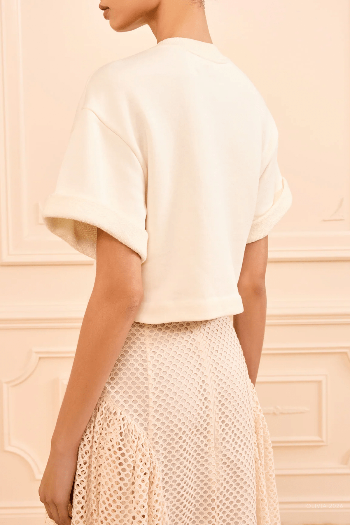 Cove Top with Embroidery in Creme - shop - olivia.com