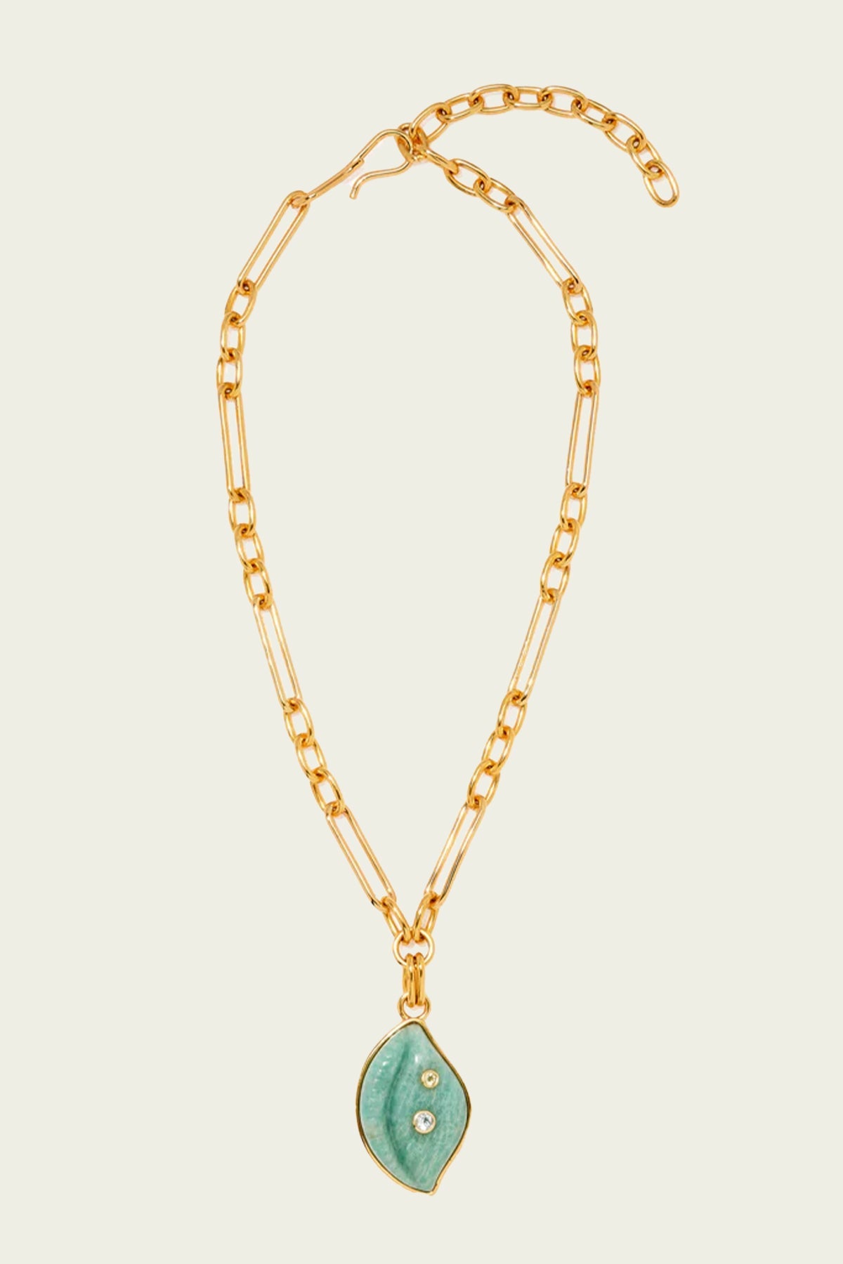 Cowrie Shell Necklace in Amazonite - shop-olivia.com