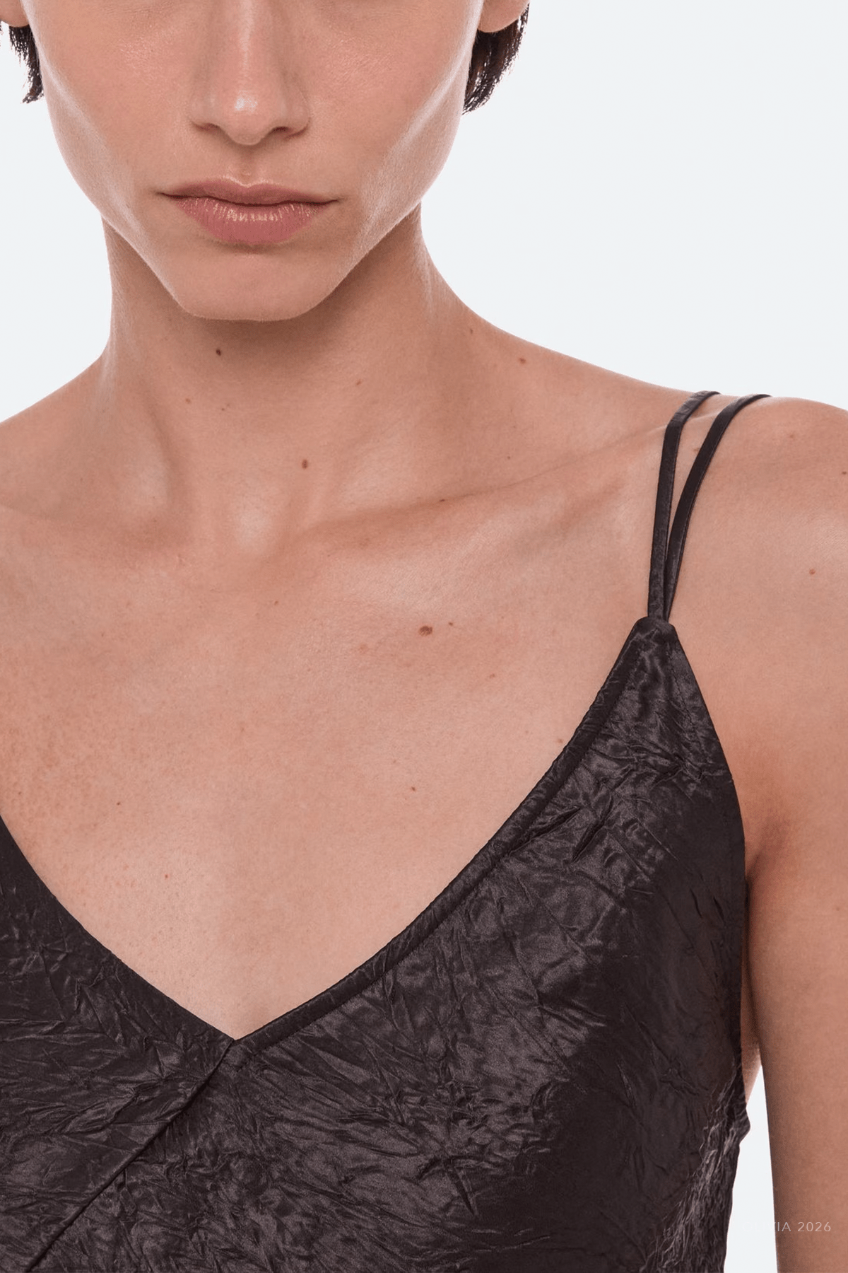 Crinkle Slip Top in Truffle - shop-olivia.com
