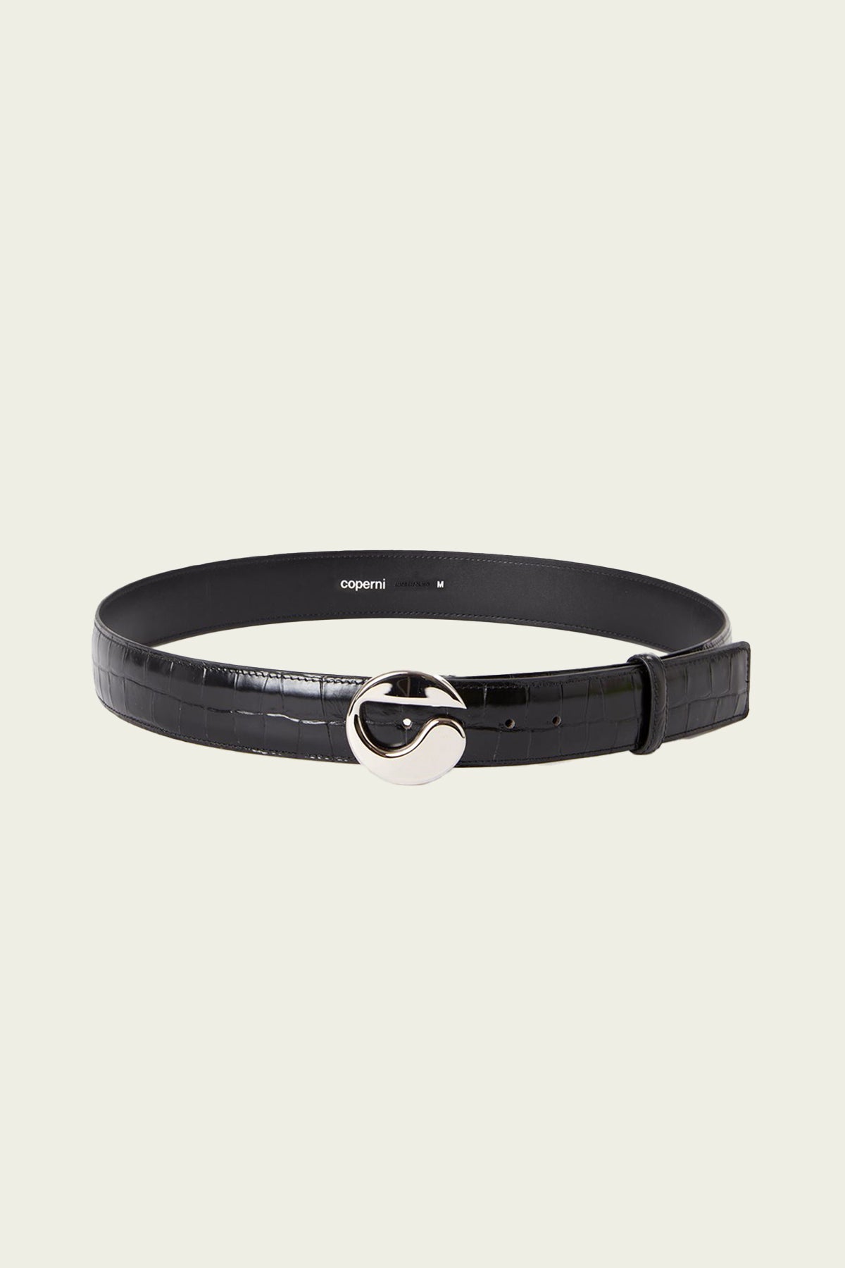 Croco Coperni Logo Leather Belt in Black - shop-olivia.com