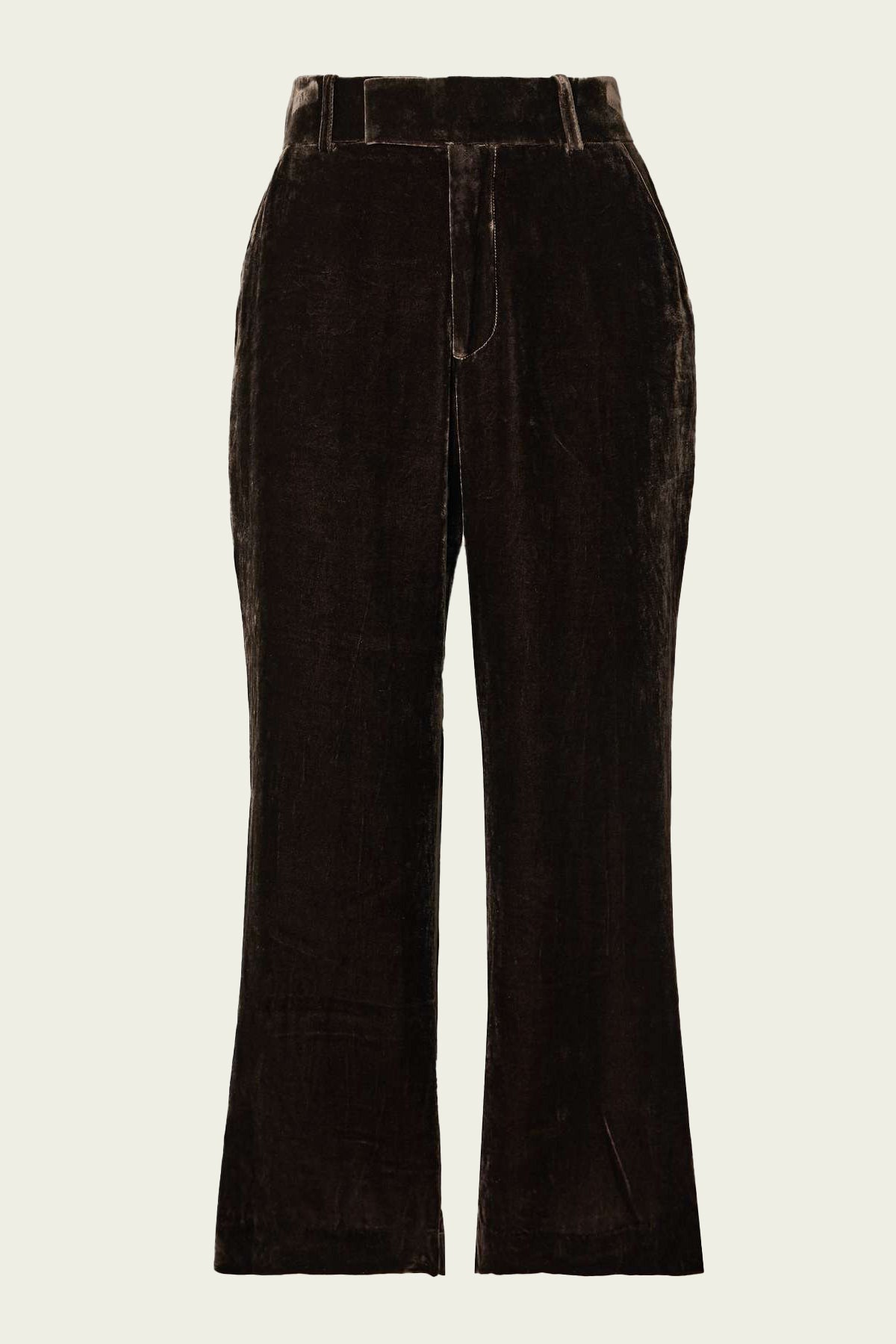 Crop Flare Velvet Trouser Espresso - shop - olivia.com