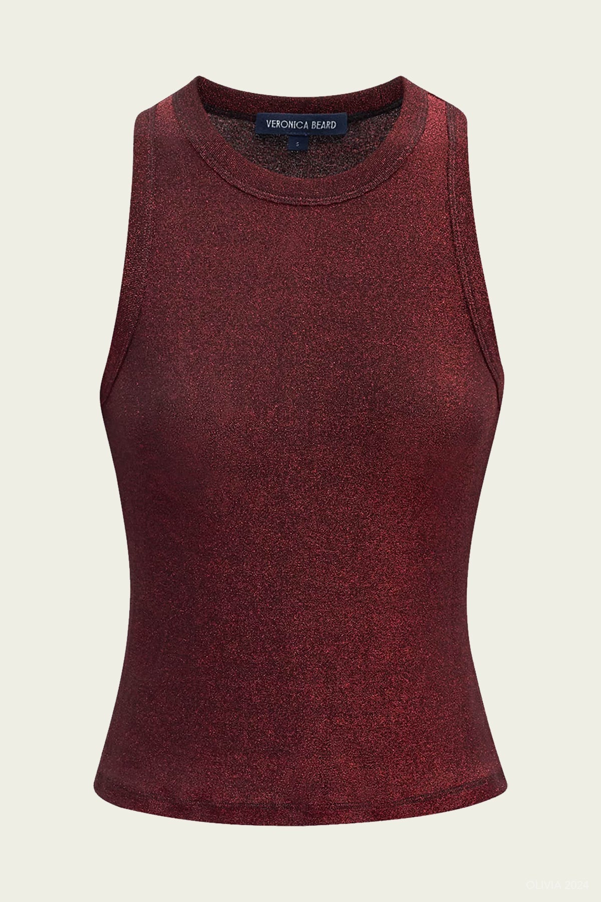 Cropped Jordyn Tank in Crimson Lurex - shop - olivia.com