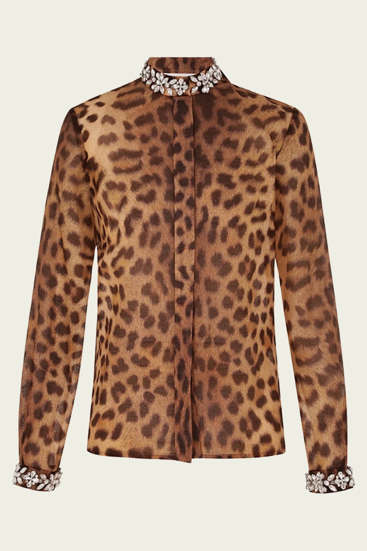 Crush Embellished Body Shirt in Leopard - shop - olivia.com