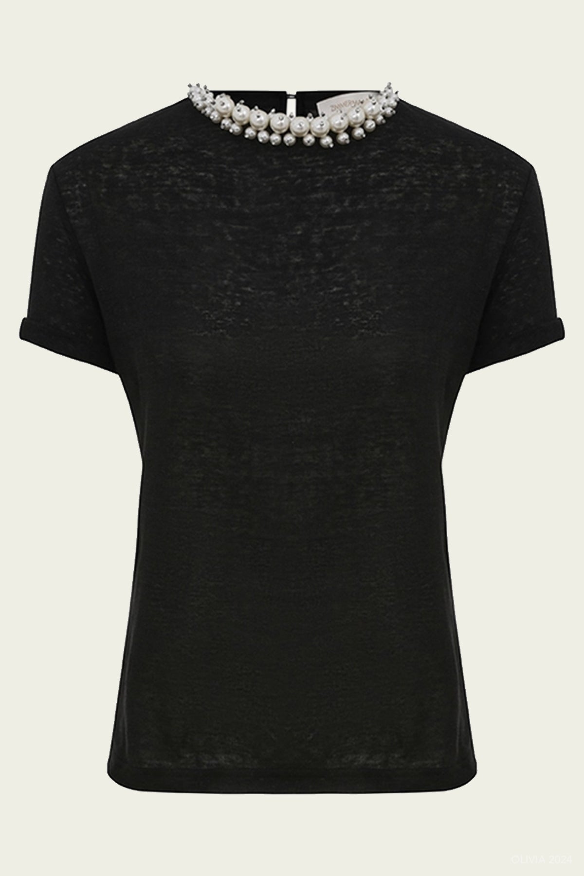 Crush Embellished Tee in Black - shop - olivia.com