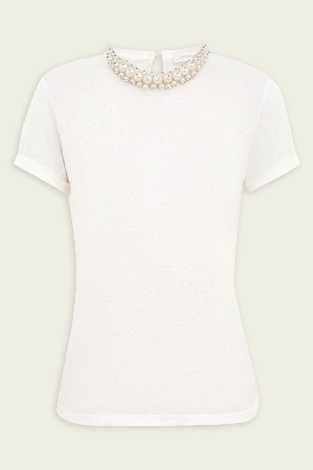 Crush Embellished Tee in Ivory - shop - olivia.com