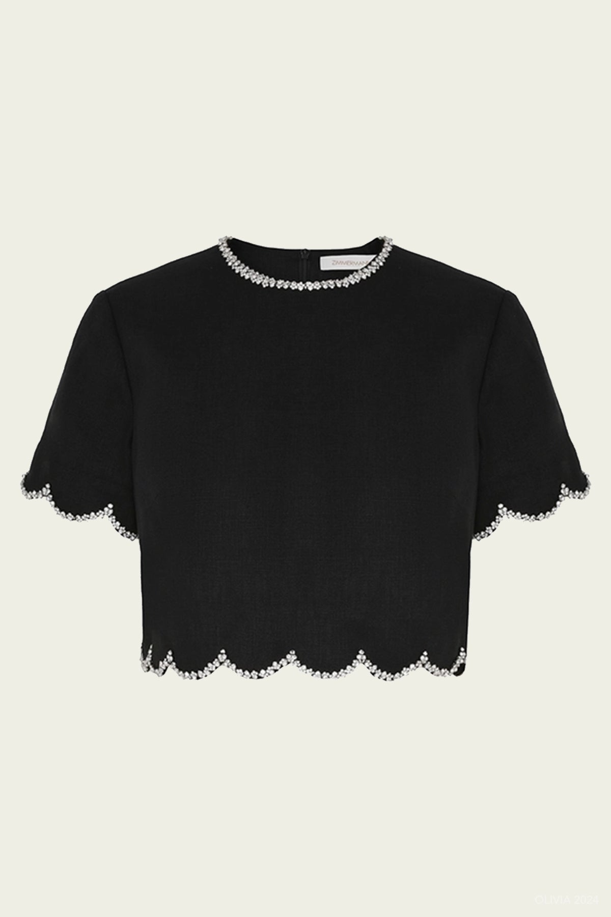 Crush Scalloped Top in Black - shop - olivia.com