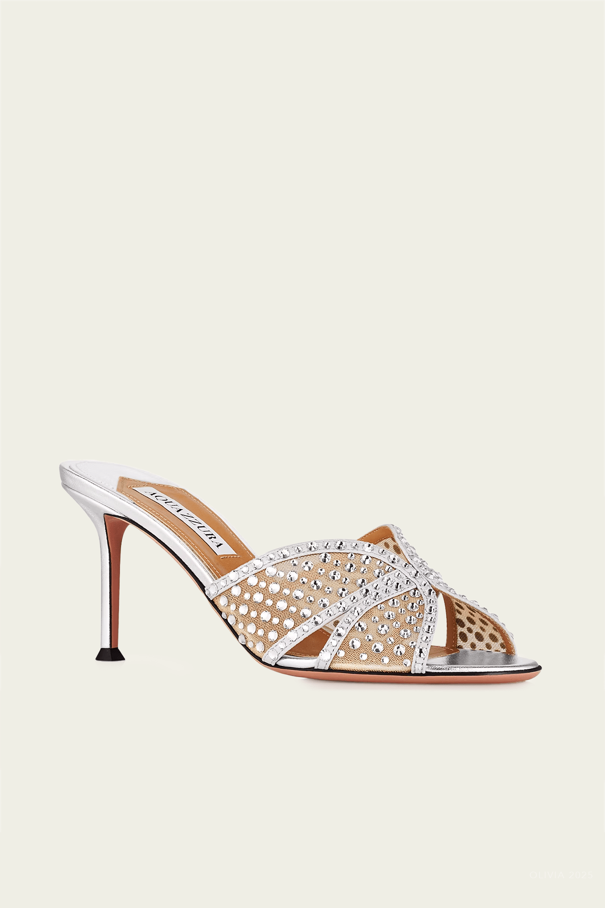 Crystal Lover Mule 75 in Silver - shop - olivia.com