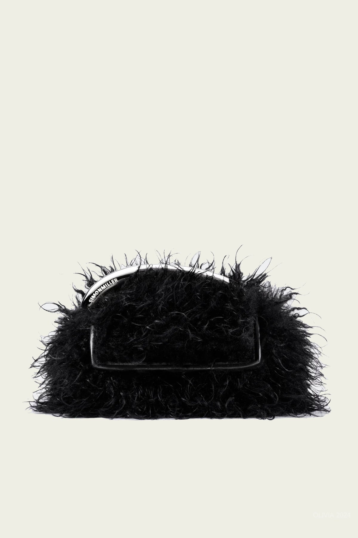 Curly Faux Fur Can Can Bag in Black - shop - olivia.com