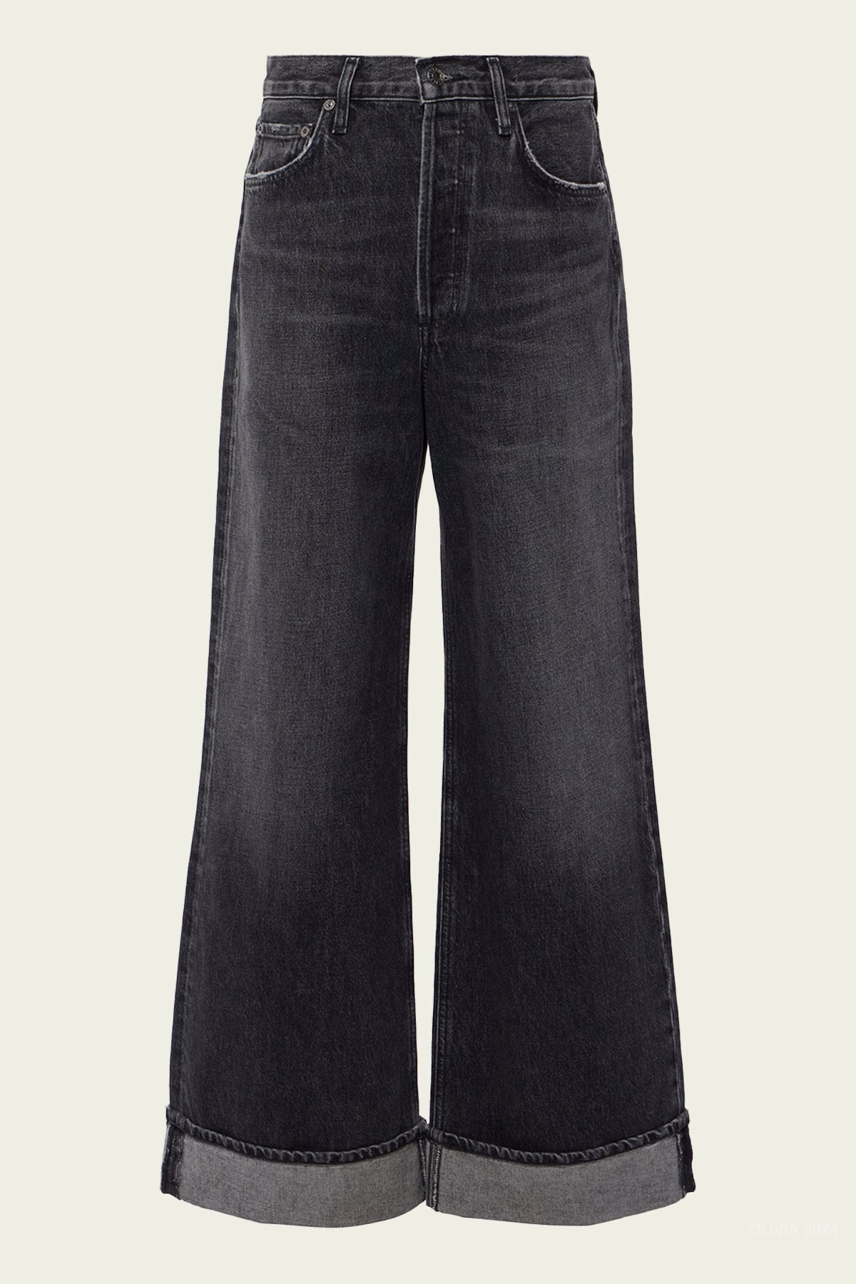 Dame High - Rise Wide Leg Jean in Ditch - shop - olivia.com