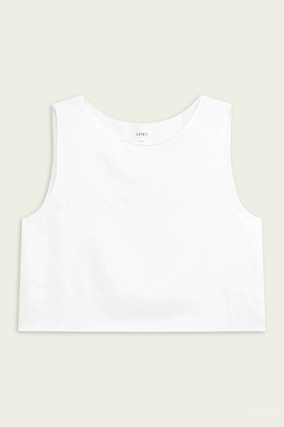 Daniel Crop Sleeveless Crew in Parchment - shop-olivia.com