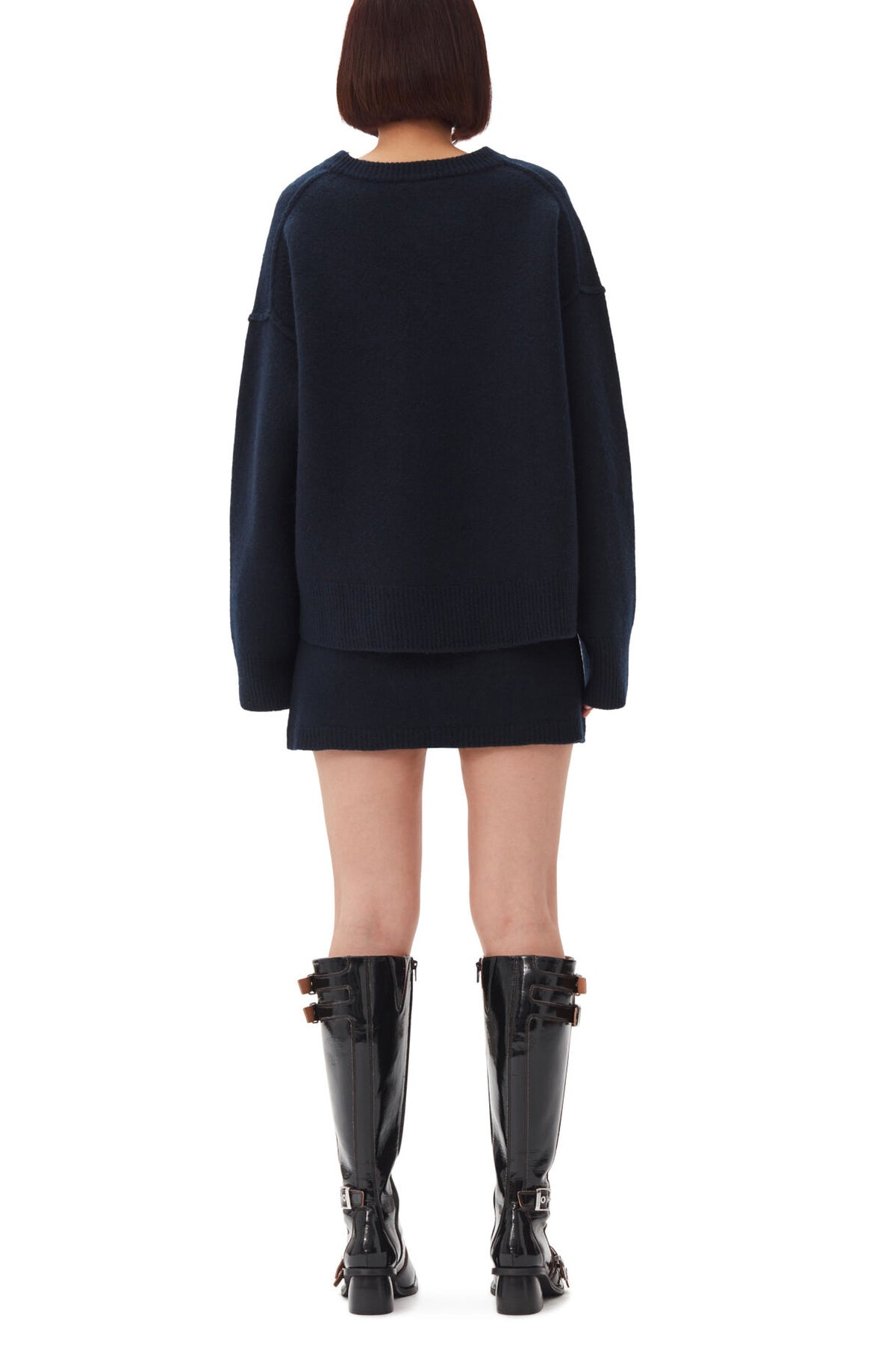 Dark Blue Mini Skirt in Sky Captain - shop - olivia.com