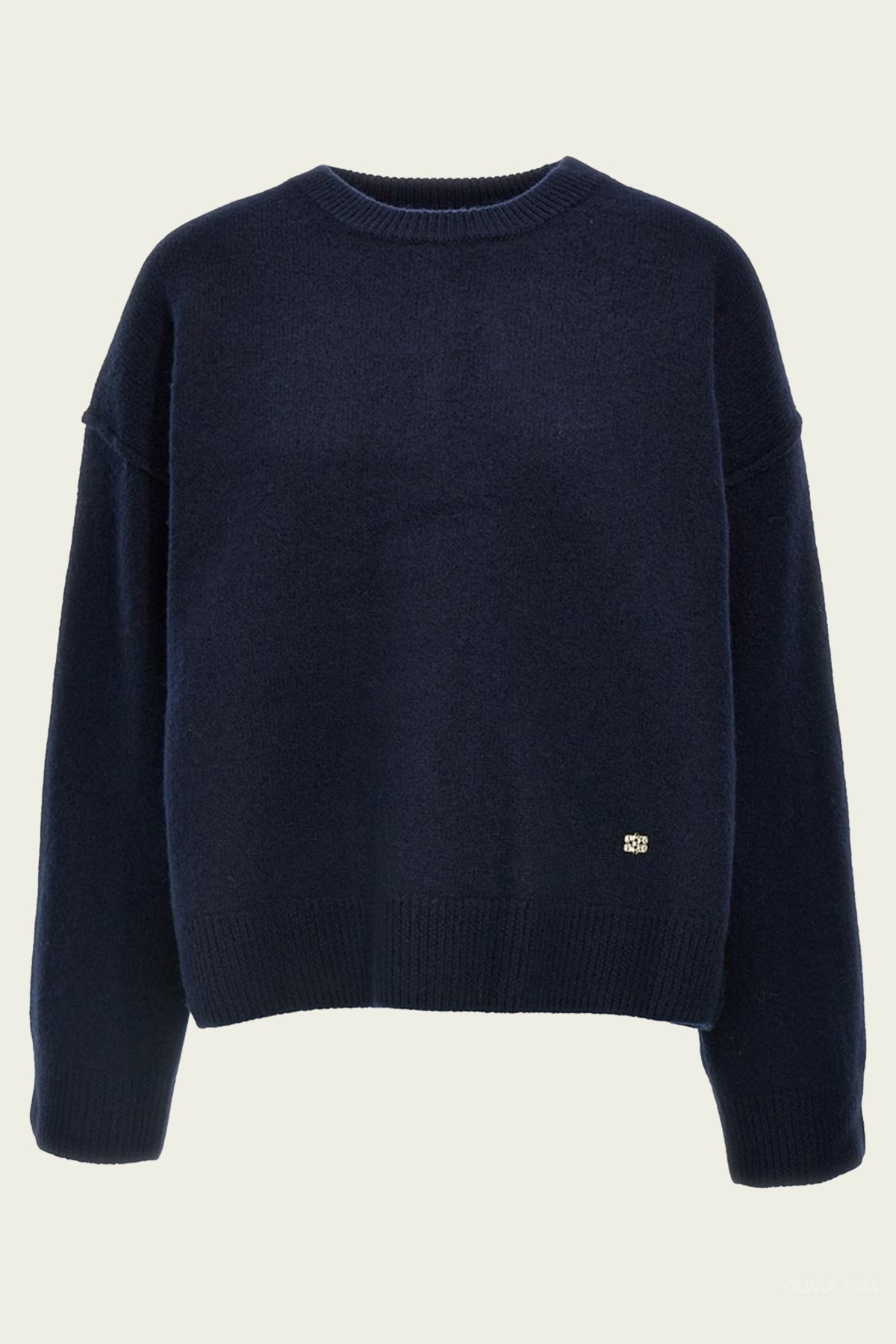 Dark Blue Wool Jumper in Sky Captain - shop - olivia.com